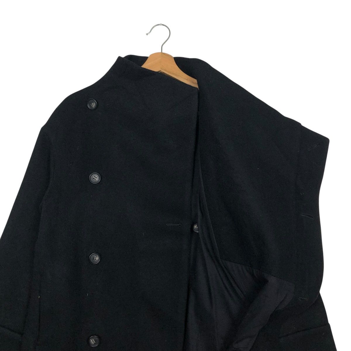 🔥RICH BLACK DOUBLE BREAST LAYER DESIGN LONG WOOL CHALAYAN