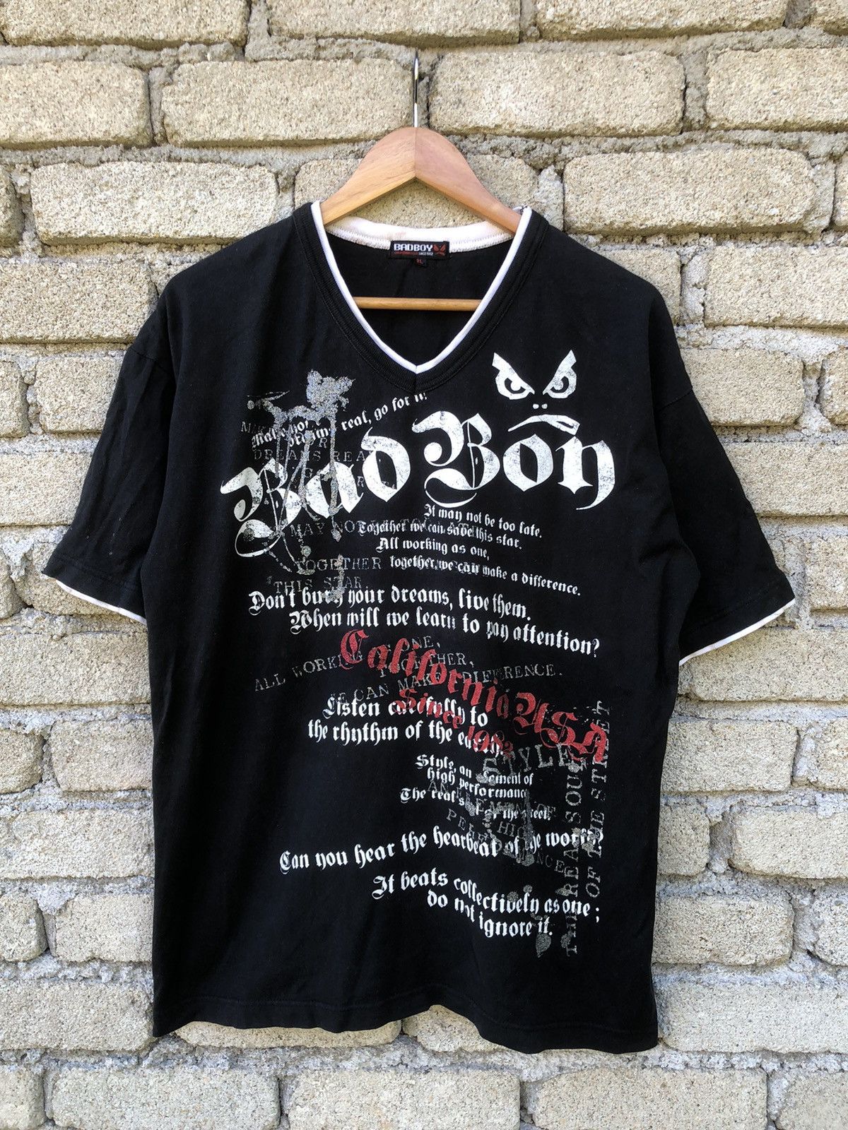 Vintage Vintage Sunfaded Y2K Bad Boy Ghotic Poem Tshirt Size US XL / EU 56 / 4 - 1 Thumbnail