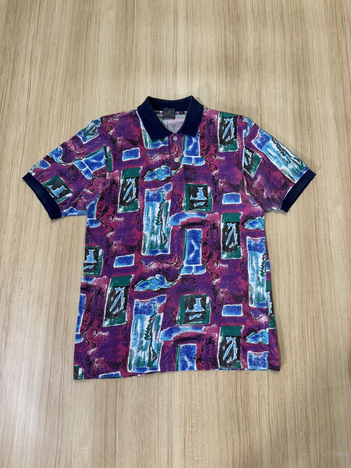 Art Comes First ETARE ARI MULTI COLOR POLO SHIRT WITH ABSTRACT PATTERN Size US M / EU 48-50 / 2 - 1 Thumbnail