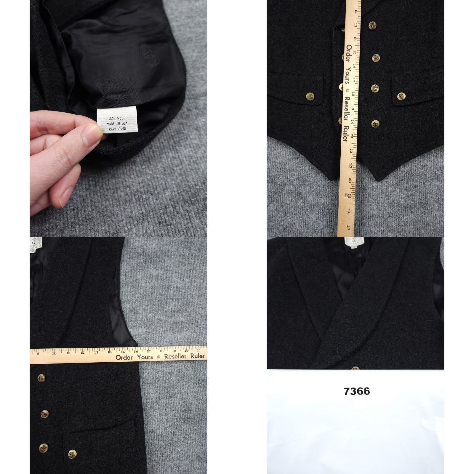 Vintage VINTAGE Wathne Vest Jacket Women Small Gray 100% Wool Made USA Buttons Equestrian Jacket Coat Ribbed Sleeveless Short Size S / US 4 / IT 40 - 8 Thumbnail