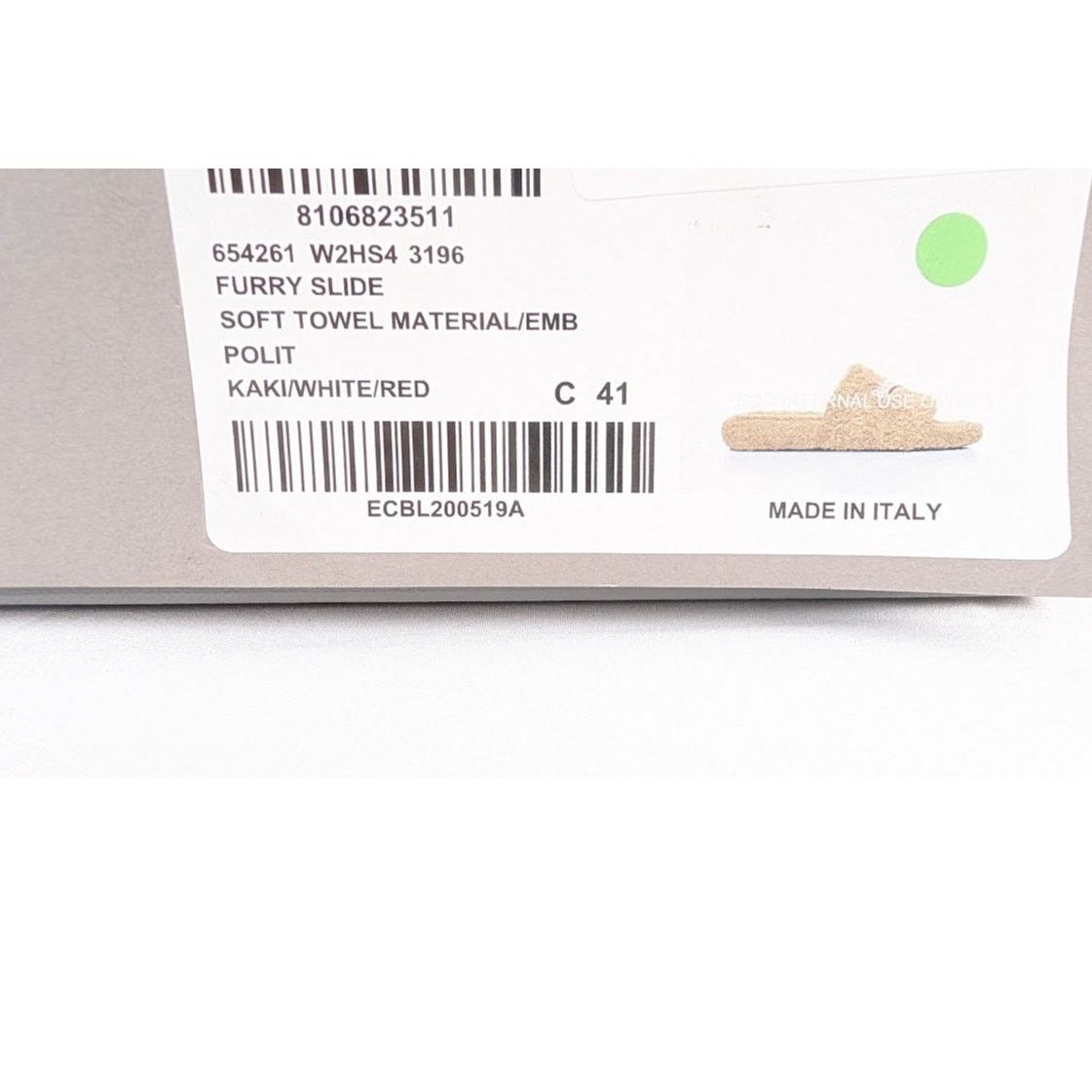 Balenciaga o1rshd1 Q:2 / Furry Slide in Khaki / White / Red Size US 8 / EU 41 - 12 Thumbnail