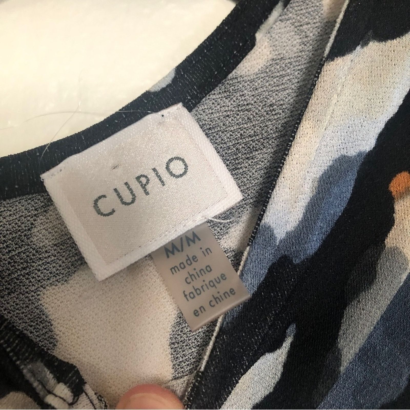 Other Cupio Black Blue White Orange Abstract Shirt Blouse Top Size M / US 6-8 / IT 42-44 - 6 Thumbnail