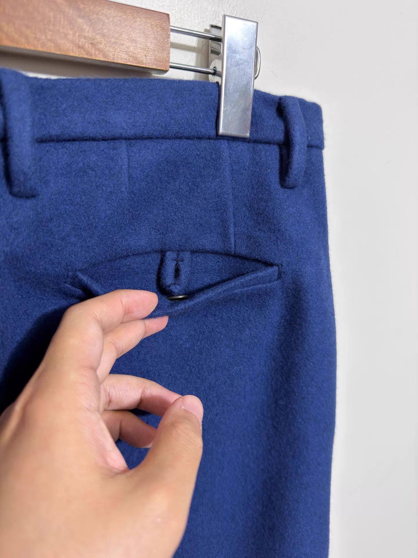 Jil Sander Jil Sander Slim Thick Wool Trousers Navy 50 Size US 34 / EU 50 - 5 Thumbnail