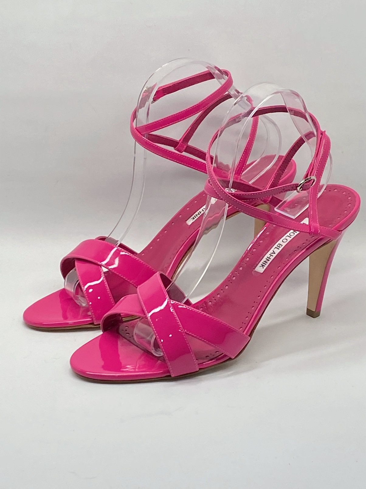Manolo Blahnik Manolo Blahnik Patent Leather Ankle-Wrap Sandals size 41 Size US 11 / IT 41 - 4 Thumbnail