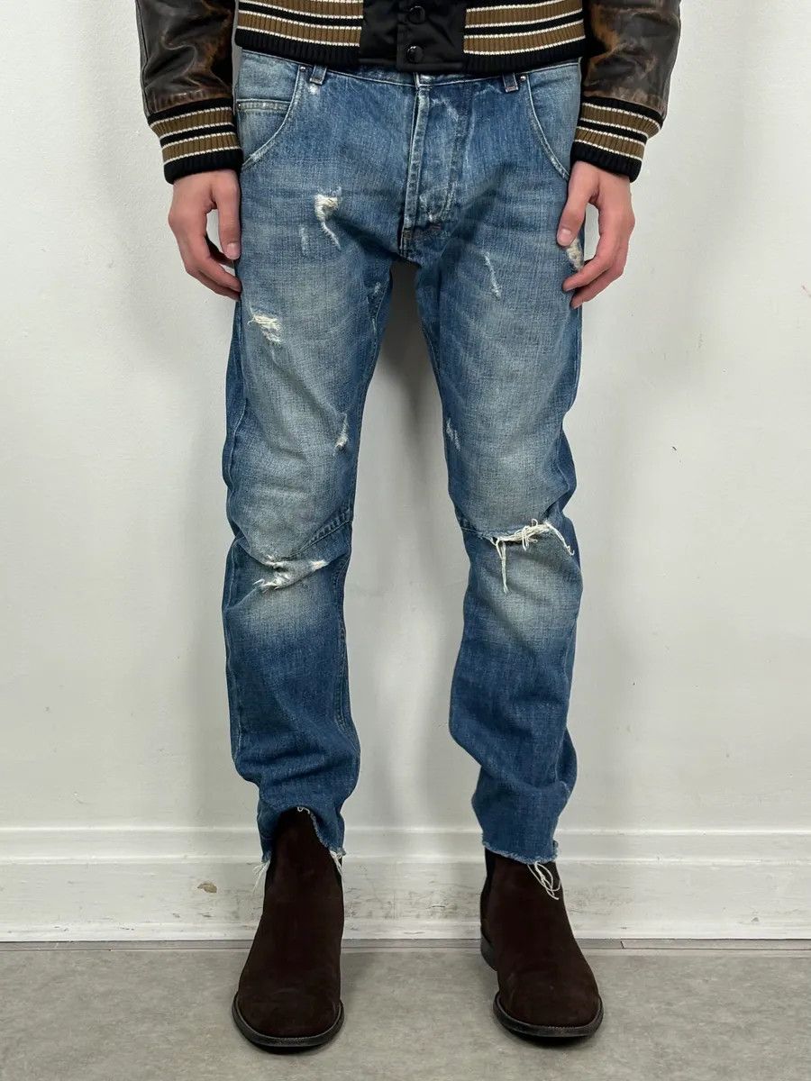 Pierre Balmain SS2012 Pierre Balmain Light Blue Denim Distressed Jeans Size US 31 - 2 Thumbnail