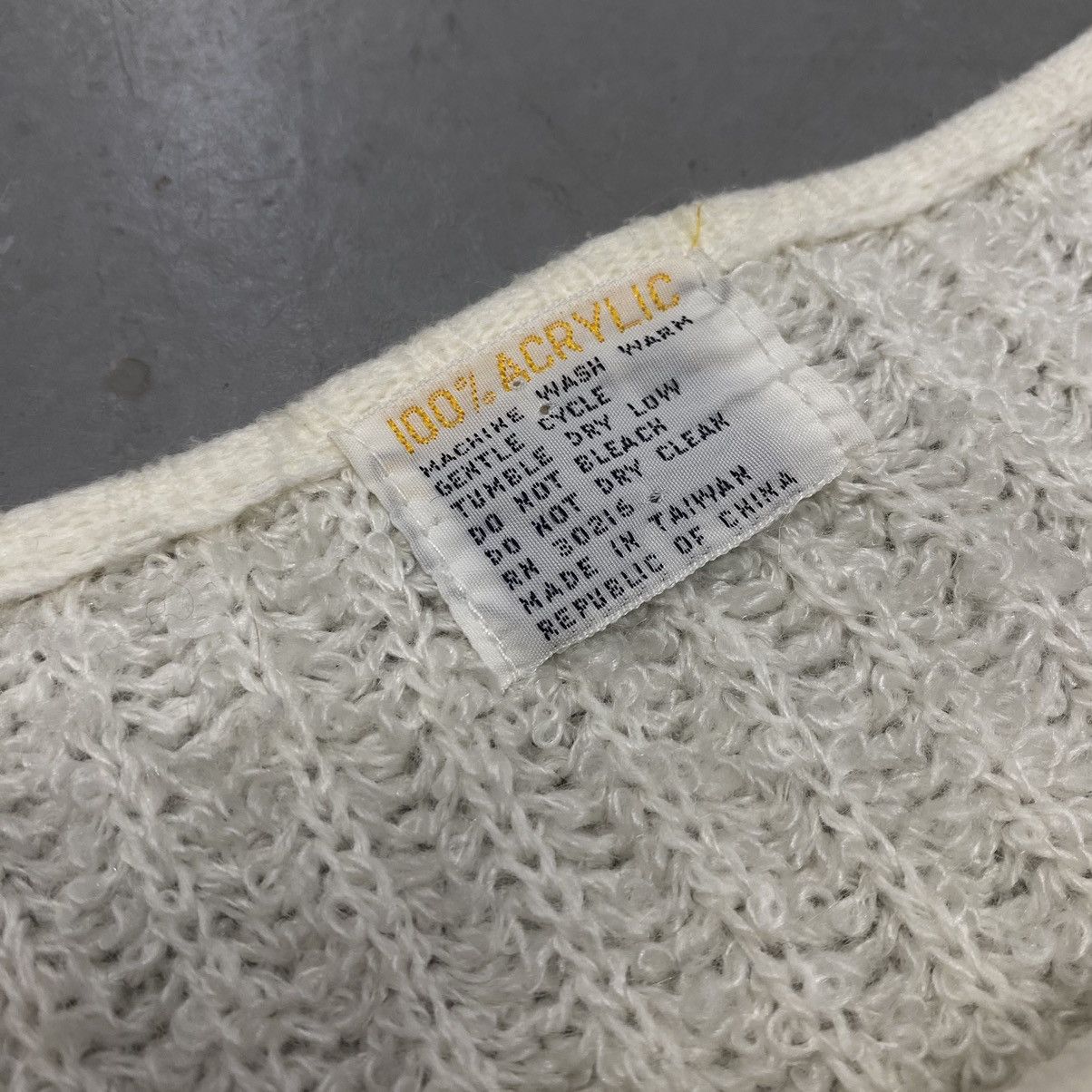 Japanese Brand × Kapital × Vintage Vtg 70s 80s Knit Puffy Chunky Cream Button Cardigan Coquette Size L / US 10 / IT 46 - 4 Thumbnail