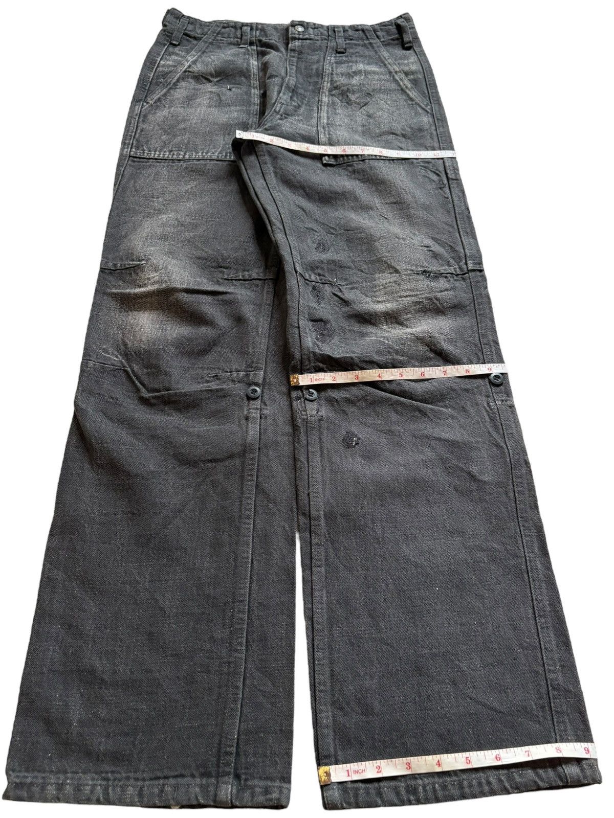 Japanese Brand Vintage Go West Faded Wash Tactical Loose Baggy Jeans Size US 31 - 15 Thumbnail
