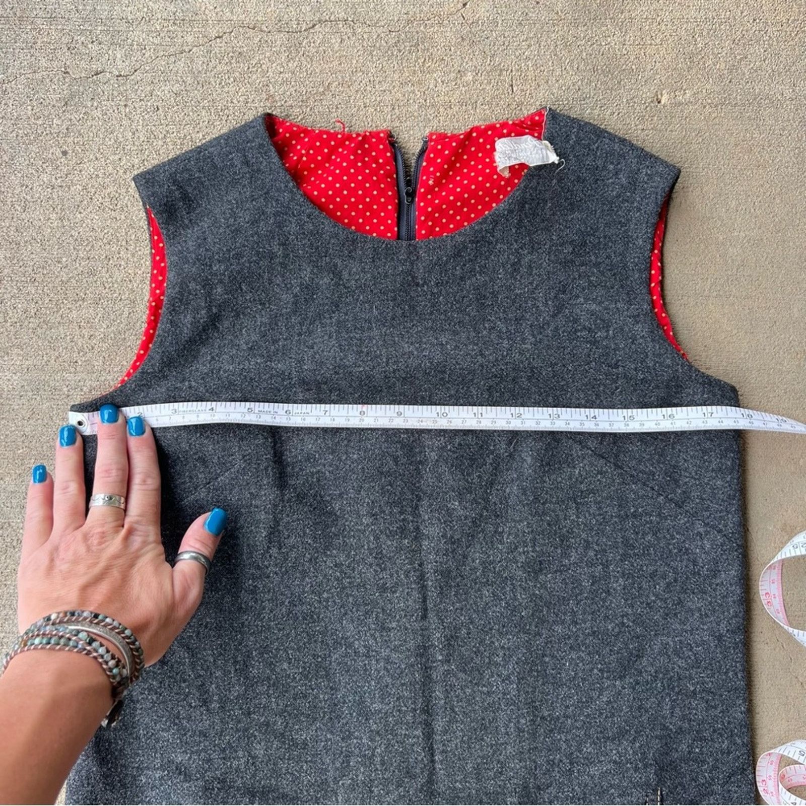 Pendleton 60s Pendleton Woolen Mills Gray Wool Sleeveless Sheath Dress Size L / US 10 / IT 46 - 8 Thumbnail