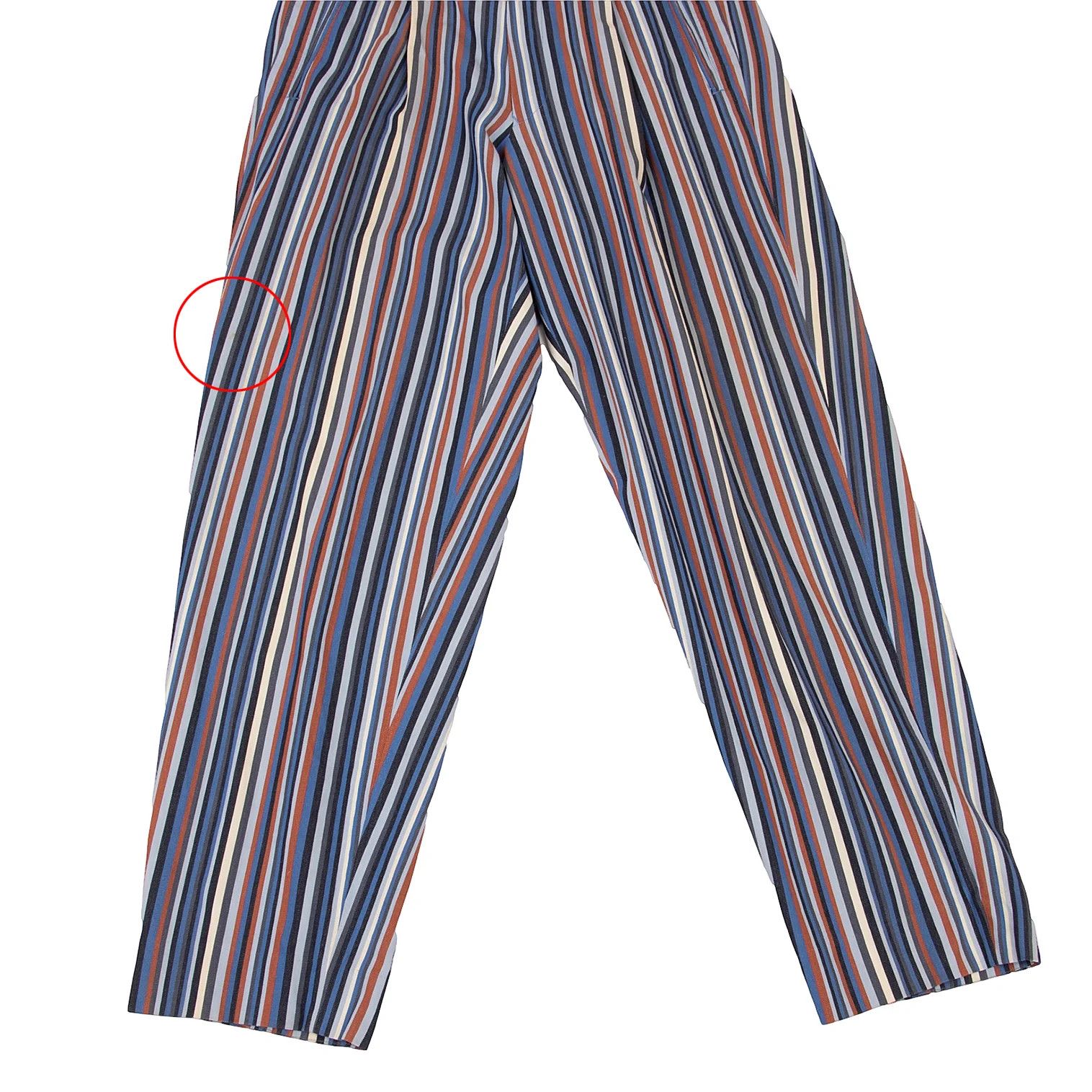 Issey Miyake Cotton Stripe Pants in Blue Multi, Size L Size US 38 / EU 54 - 9 Thumbnail