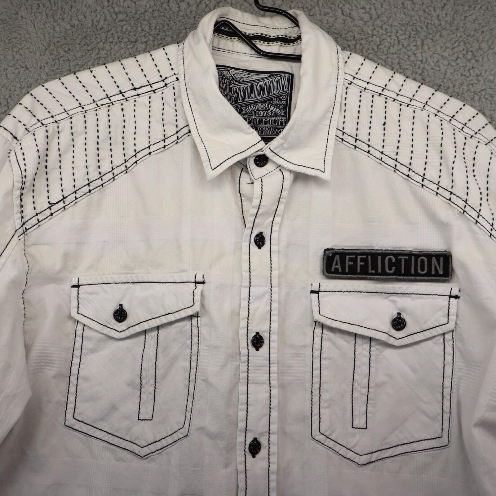 Other Affliction White LS Button-Up Shirt Men Large Size US L / EU 52-54 / 3 - 2 Thumbnail