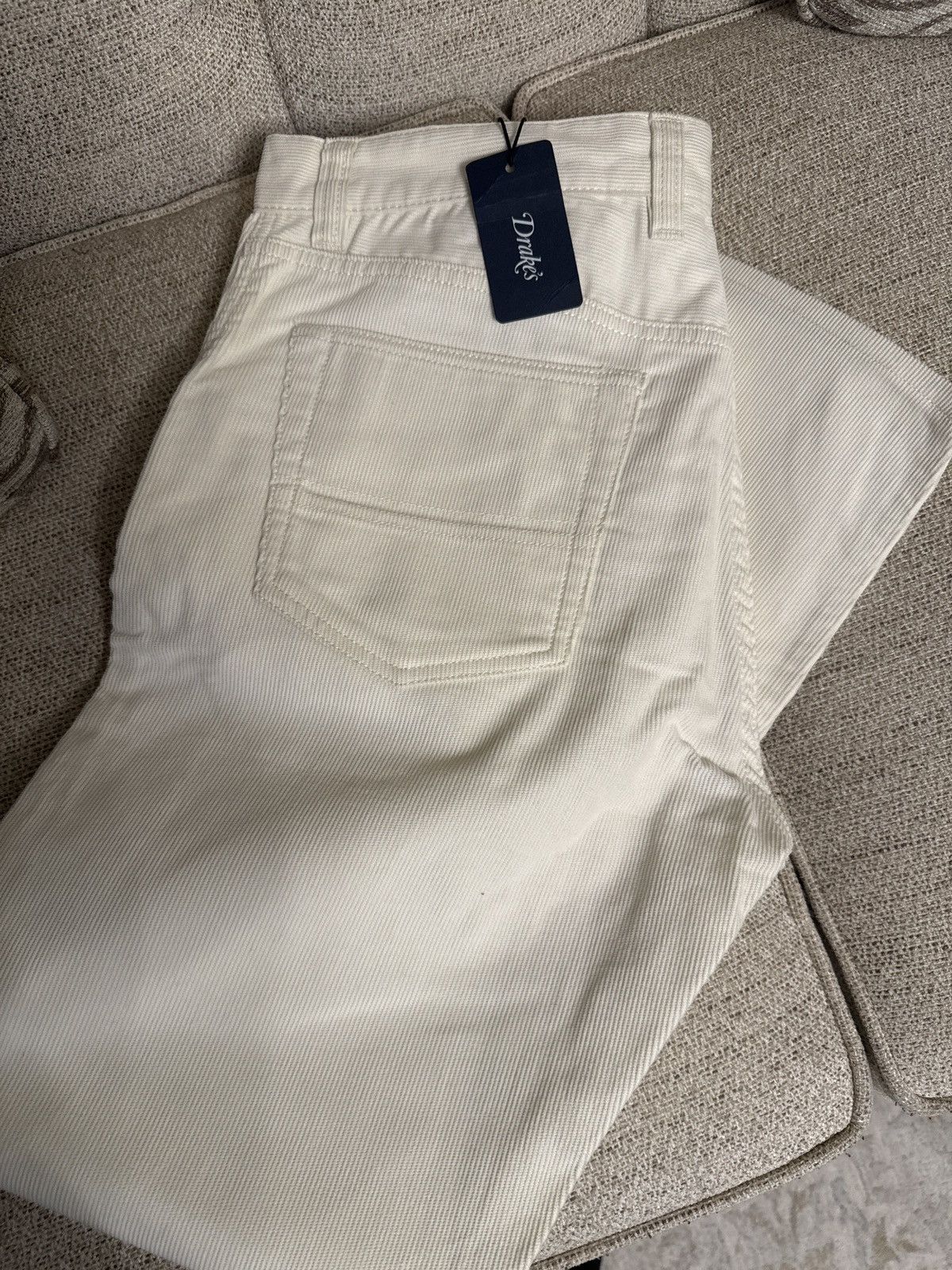 Drake's Drakes 5 pocket selvedge needlecord jean ECRU size 34 Size US 34 / EU 50 - 5 Thumbnail