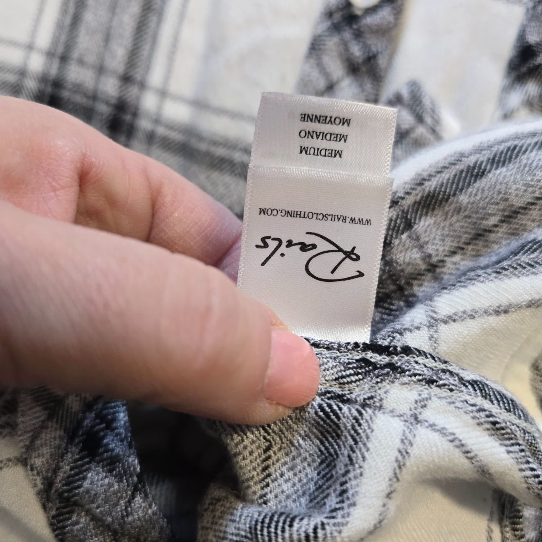 Rails Rails Top Womens Medium White Gray Plaid Flannel Button-Up Long Sleeve Casual Shirt Size M / US 6-8 / IT 42-44 - 7 Thumbnail