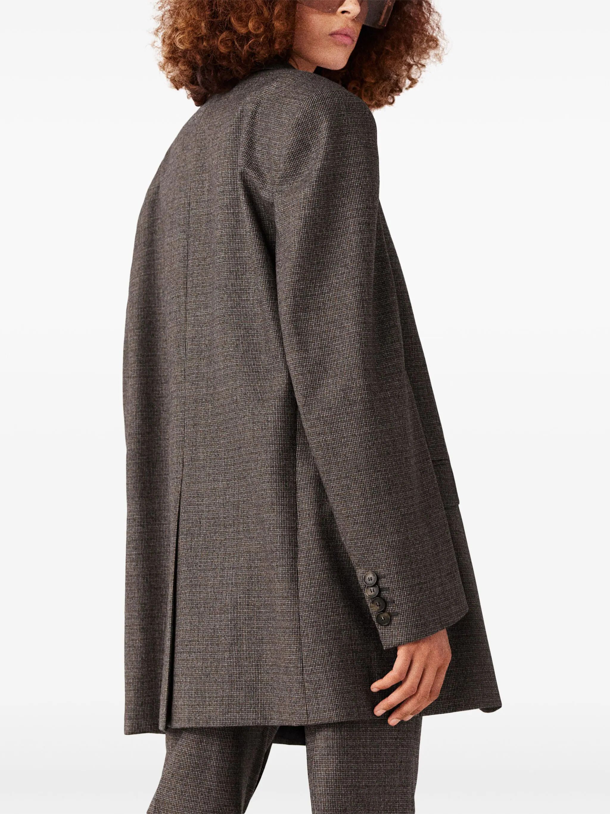 Stella McCartney o1s22i1n1024 Houndstooth Single Breasted Blazer in Grey Size S / US 4 / IT 40 - 4 Thumbnail