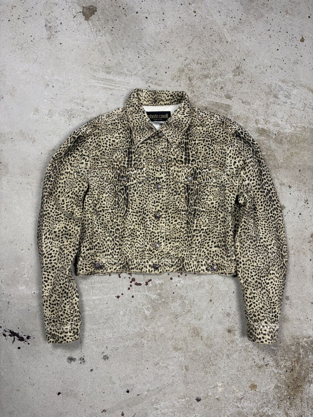 Roberto Cavalli Vintage 1990s Roberto Cavalli Leopard Animal Print Jacket Size S / US 4 / IT 40 - 1 Thumbnail
