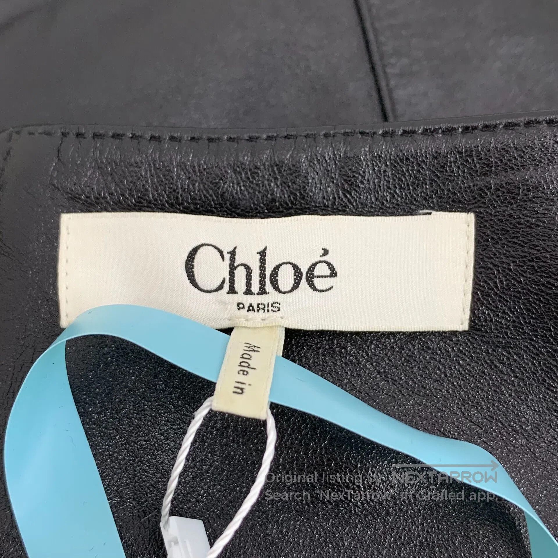 chloma Chloe size L Black Leather Laced Casual Five-Quarter Short Size US 40 / EU 56 - 5 Thumbnail