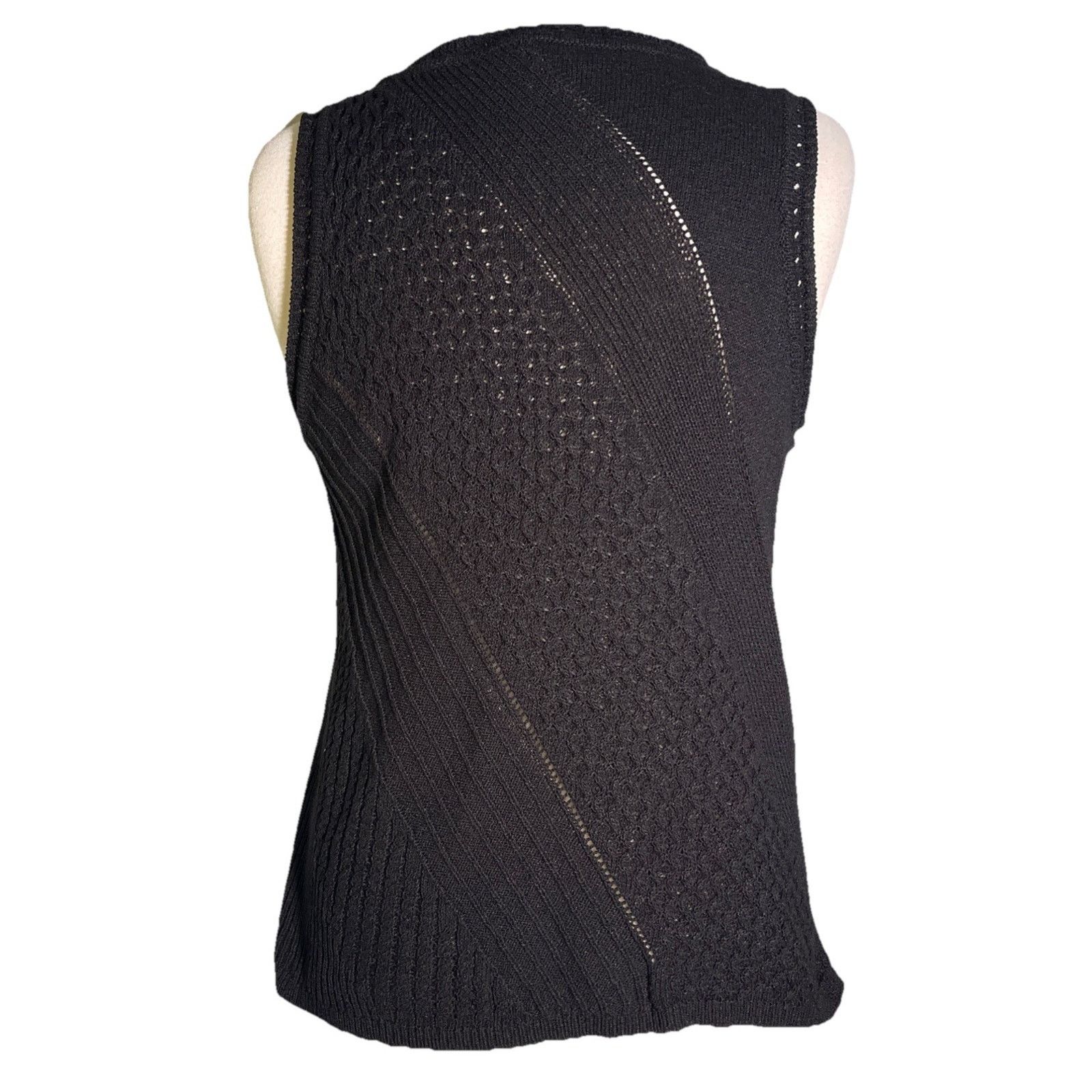 Chicos Chicos 2 Medium Black Cotton Blend Sleeveless Tunic-flaw Pic Size M / US 6-8 / IT 42-44 - 5 Thumbnail