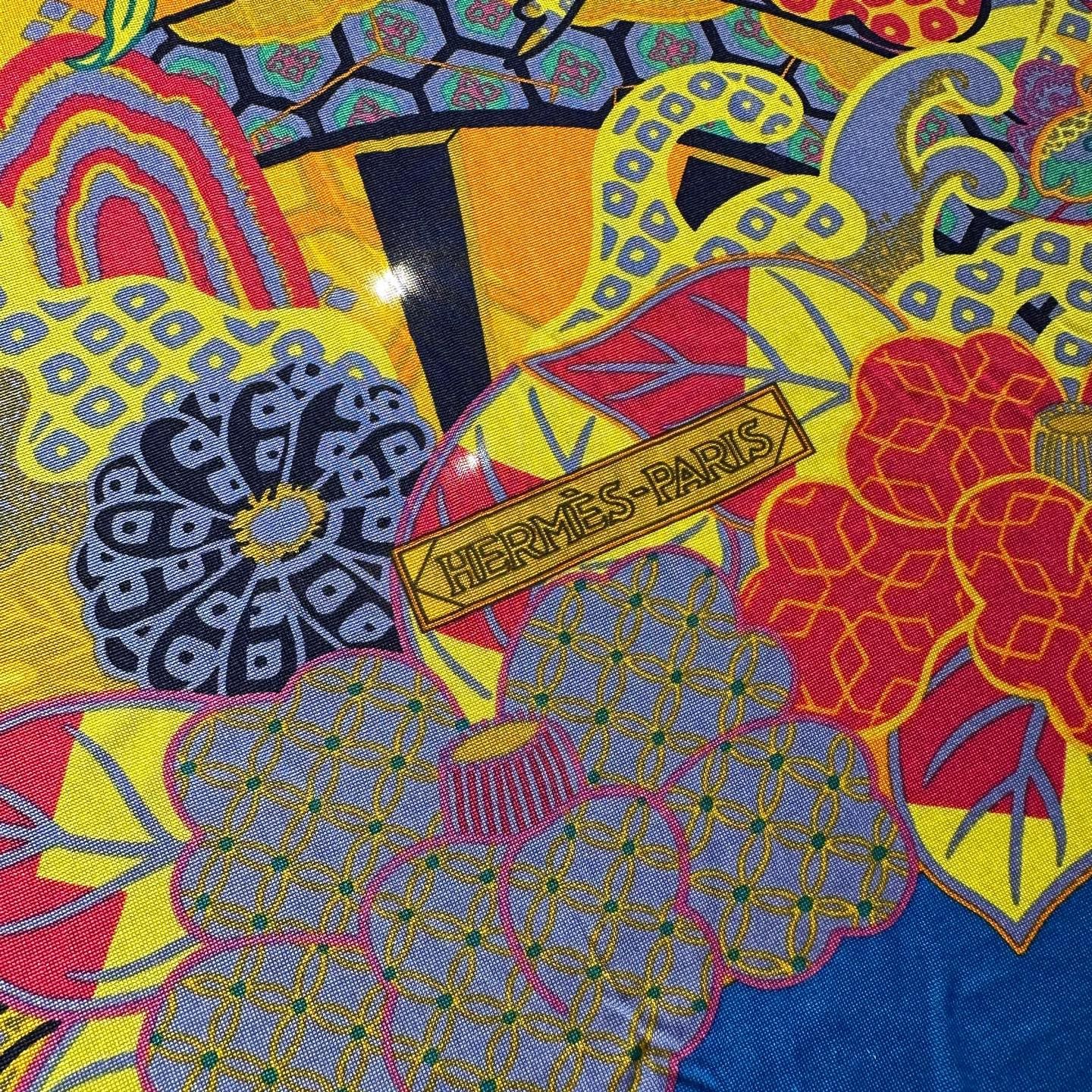 Hermes Hermes may116 Floral Lettered Silk Scarf Size ONE SIZE - 6 Thumbnail