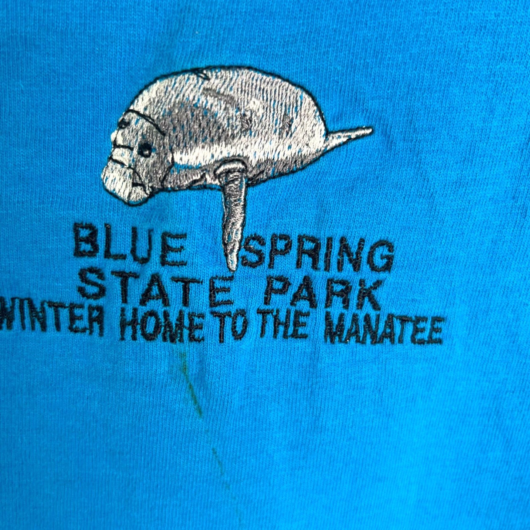Vintage VINTAGE PARK Manatee Spring State Park T-Shirt Adult Large Blue Animals Nature Embroidered Size US L / EU 52-54 / 3 - 3 Thumbnail