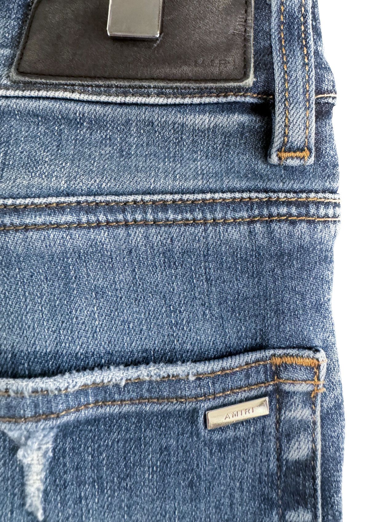Amiri Amiri Washed Blue Knee Slit Shotgun Jeans Size US 34 / EU 50 - 5 Thumbnail
