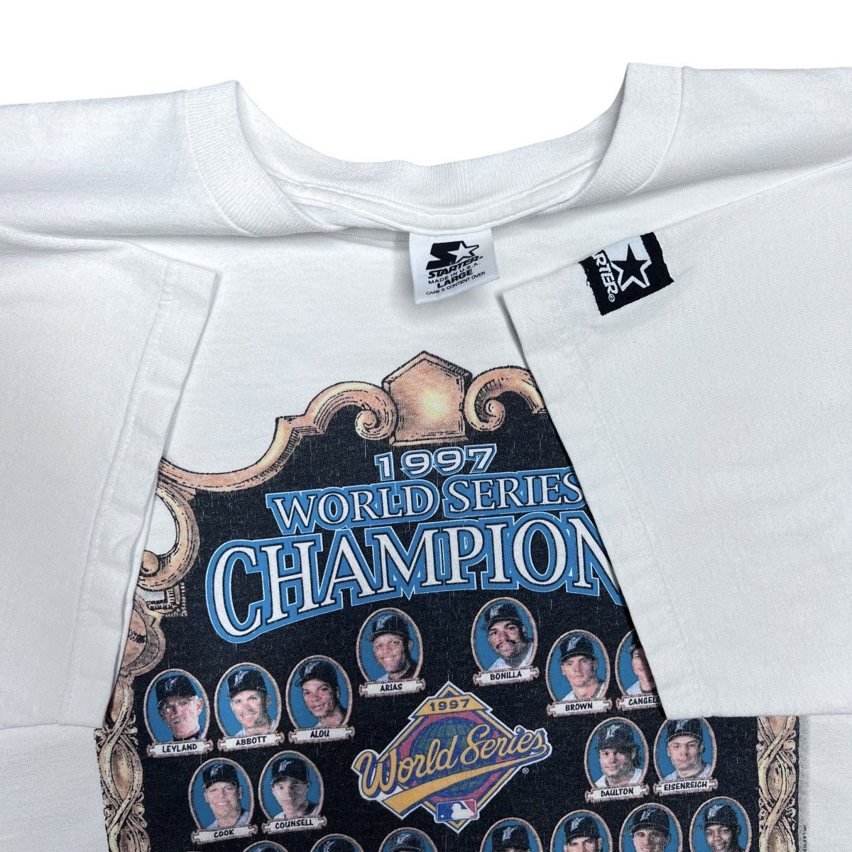 Starter 1997 MLB Florida Marlins World Series Champions Starter Tee Size US L / EU 52-54 / 3 - 2 Thumbnail