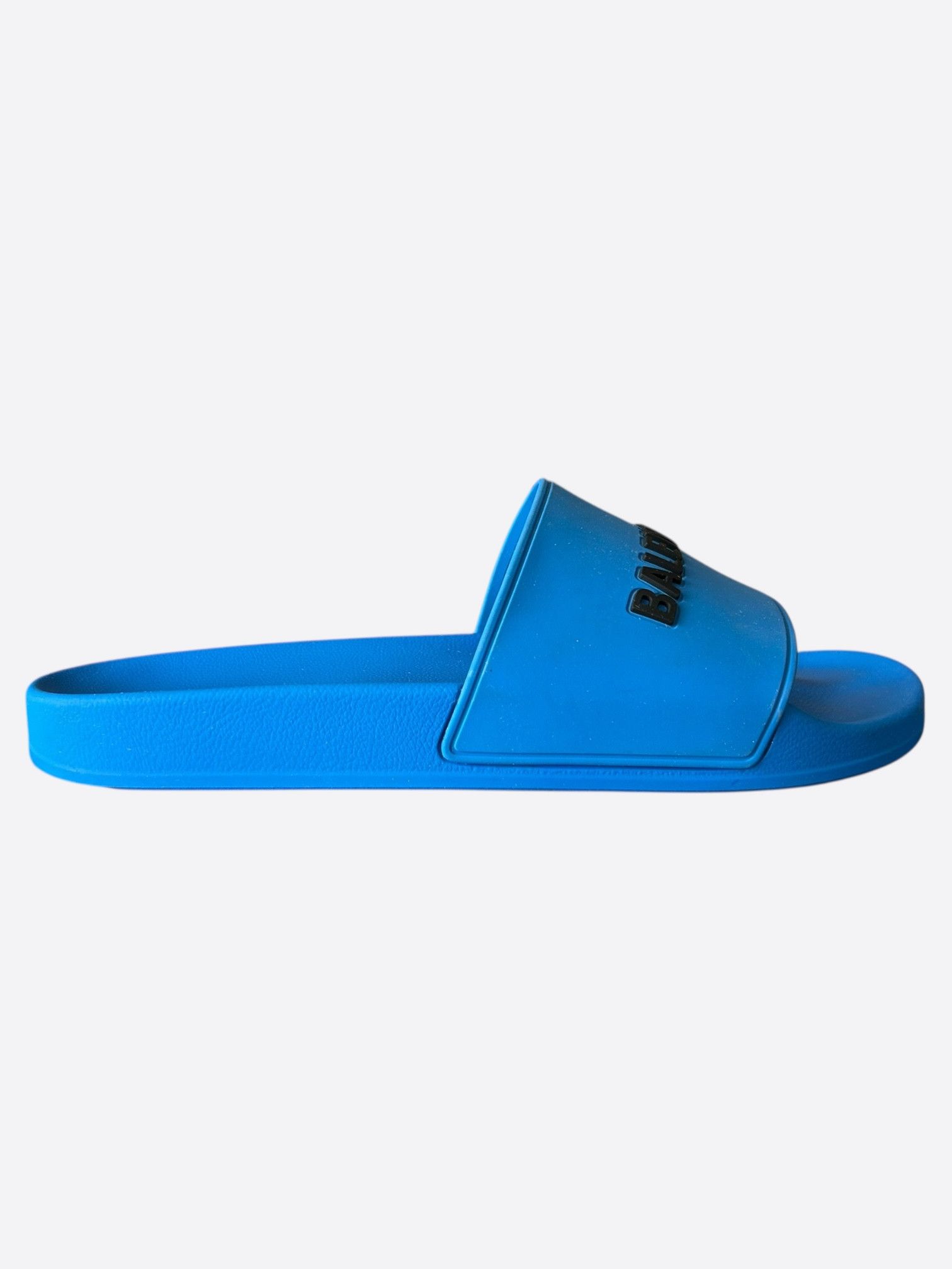 Balenciaga Blue & Black Logo Slides