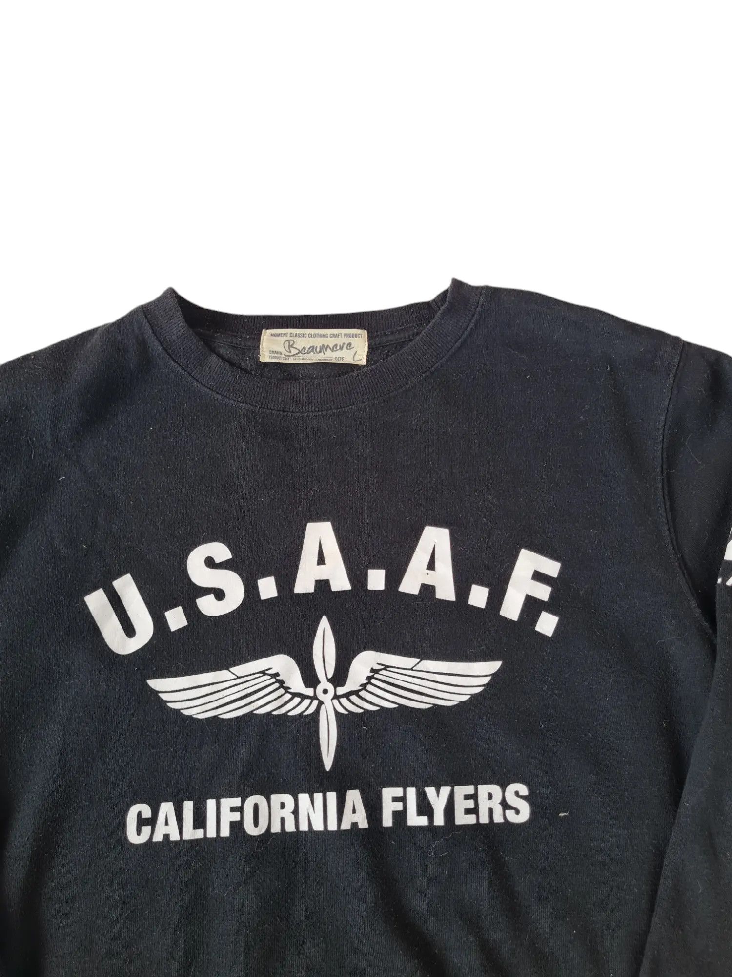 Japanese Brand Vtg Beaumere U.S.A.A.F Sweatshirt Black Size US L / EU 52-54 / 3 - 3 Thumbnail