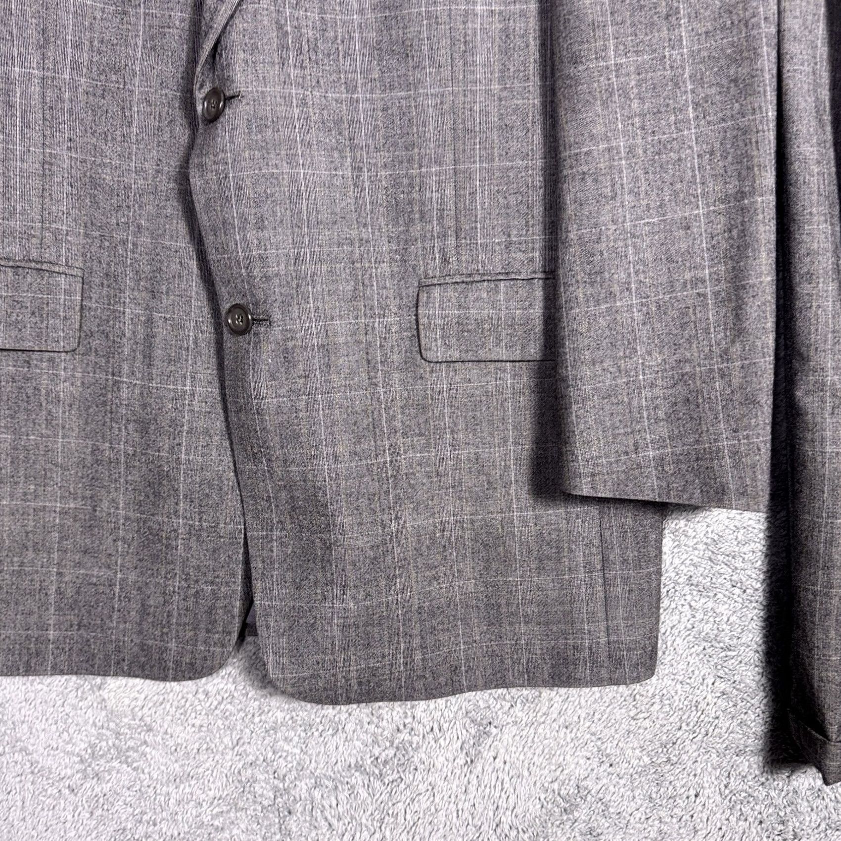 Hart Schaffner Marx Hart Schaffner Marx Suit Men 42R 34x28 Raised Napped Wool Gray Trumpeter Gold Size 42R - 2 Thumbnail
