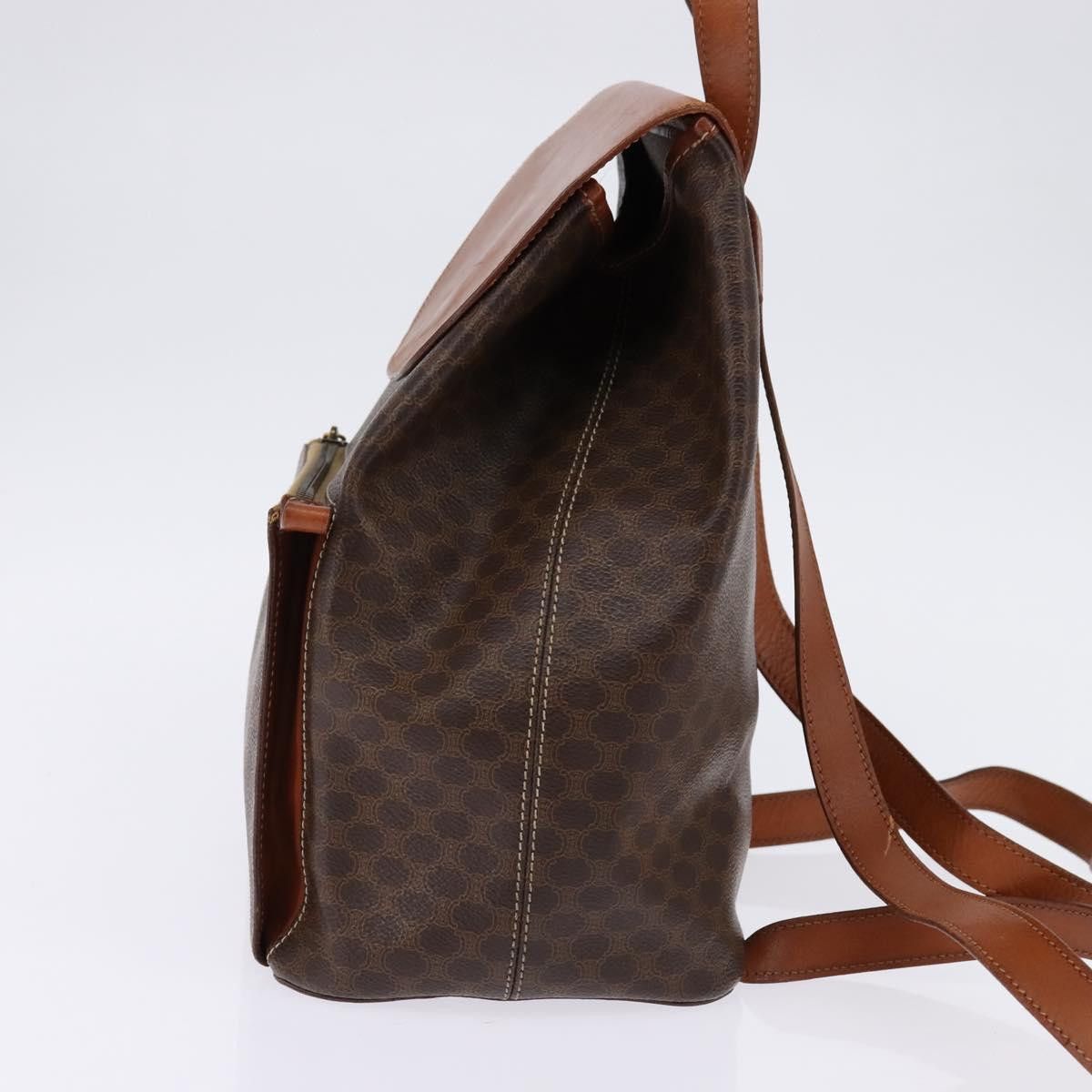 Celine CELINE Macadam Canvas Backpack Pvc Leather Brown Gold Size ONE SIZE - 4 Thumbnail