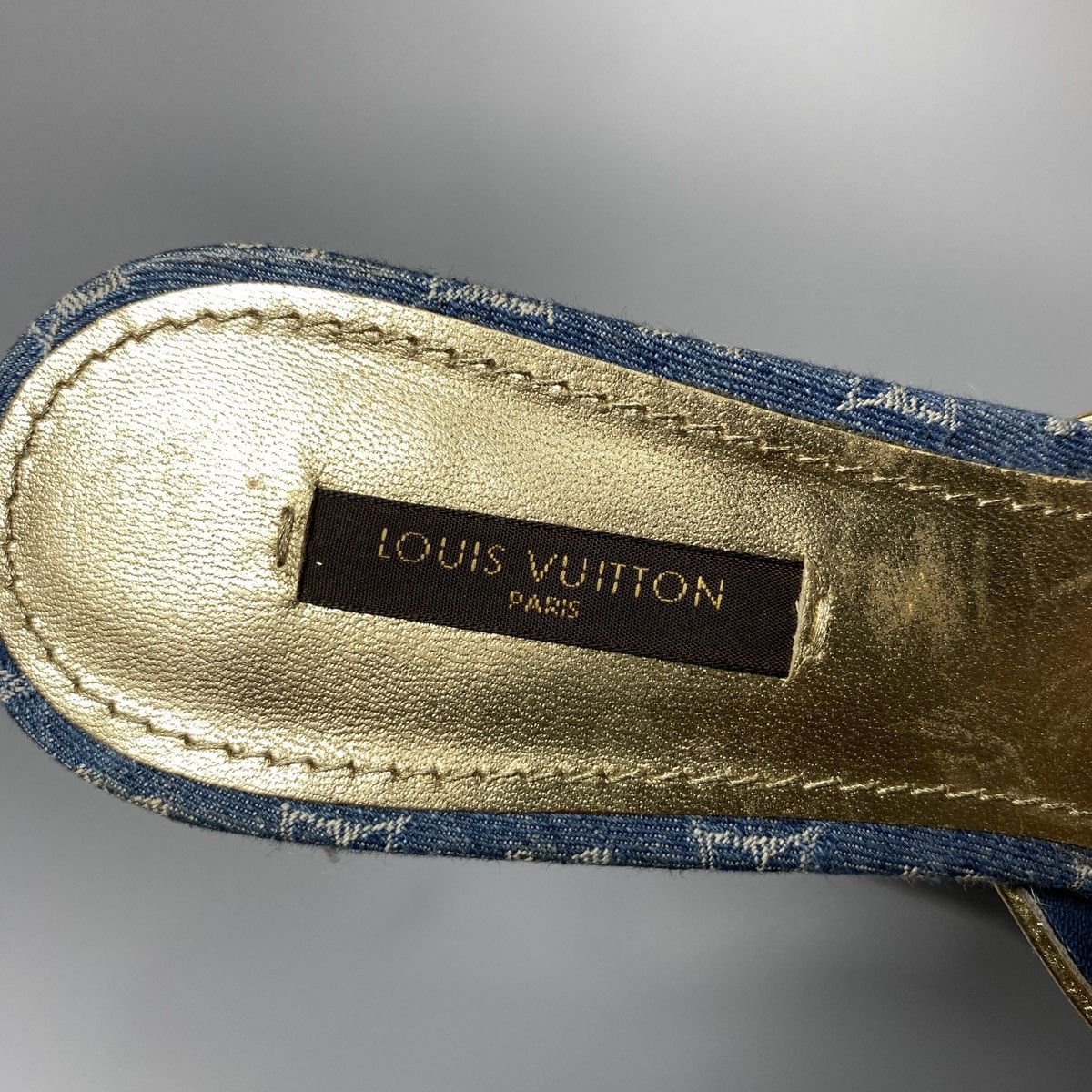 Louis Vuitton Blue Denim Flower Heels Size US 8 / IT 38 - 9 Thumbnail
