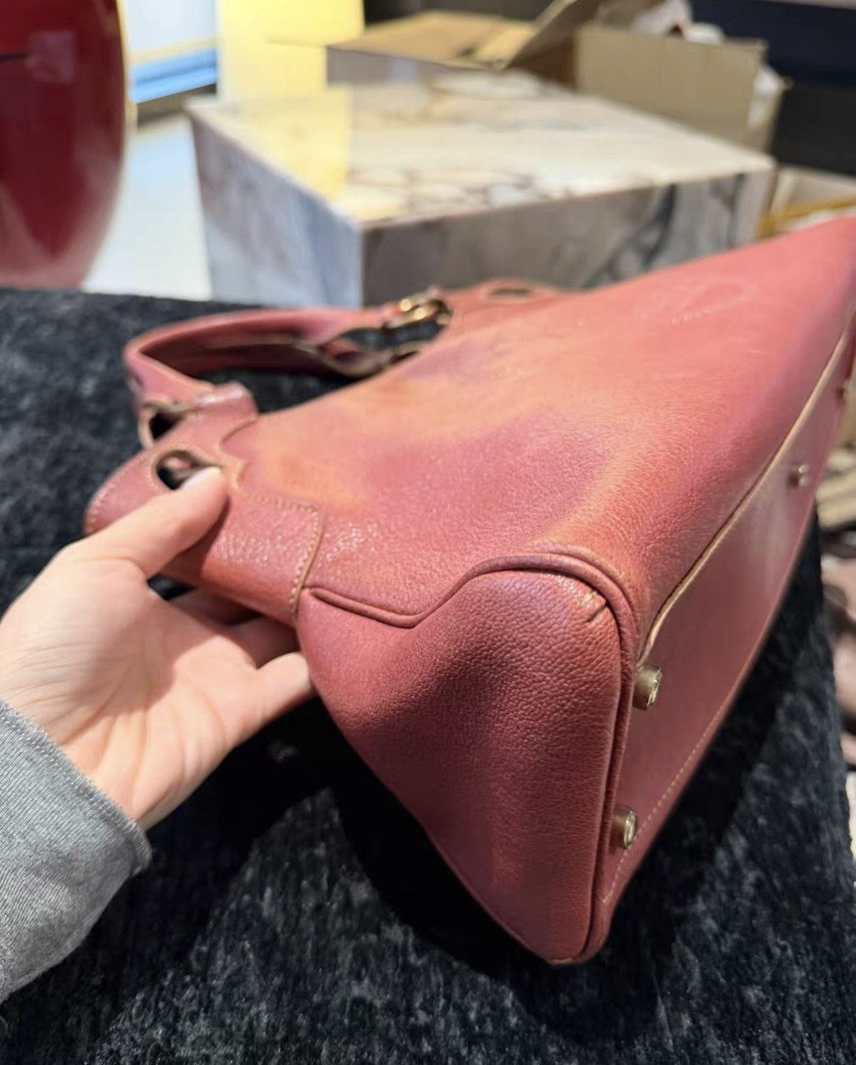 Cartier Cartier Vintage Bordeaux Red Boston Handbag J36 Size ONE SIZE - 7 Thumbnail