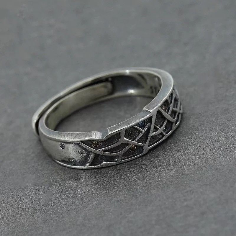 Jewelry Cross Lines Stone Ring Size ONE SIZE - 1 Thumbnail