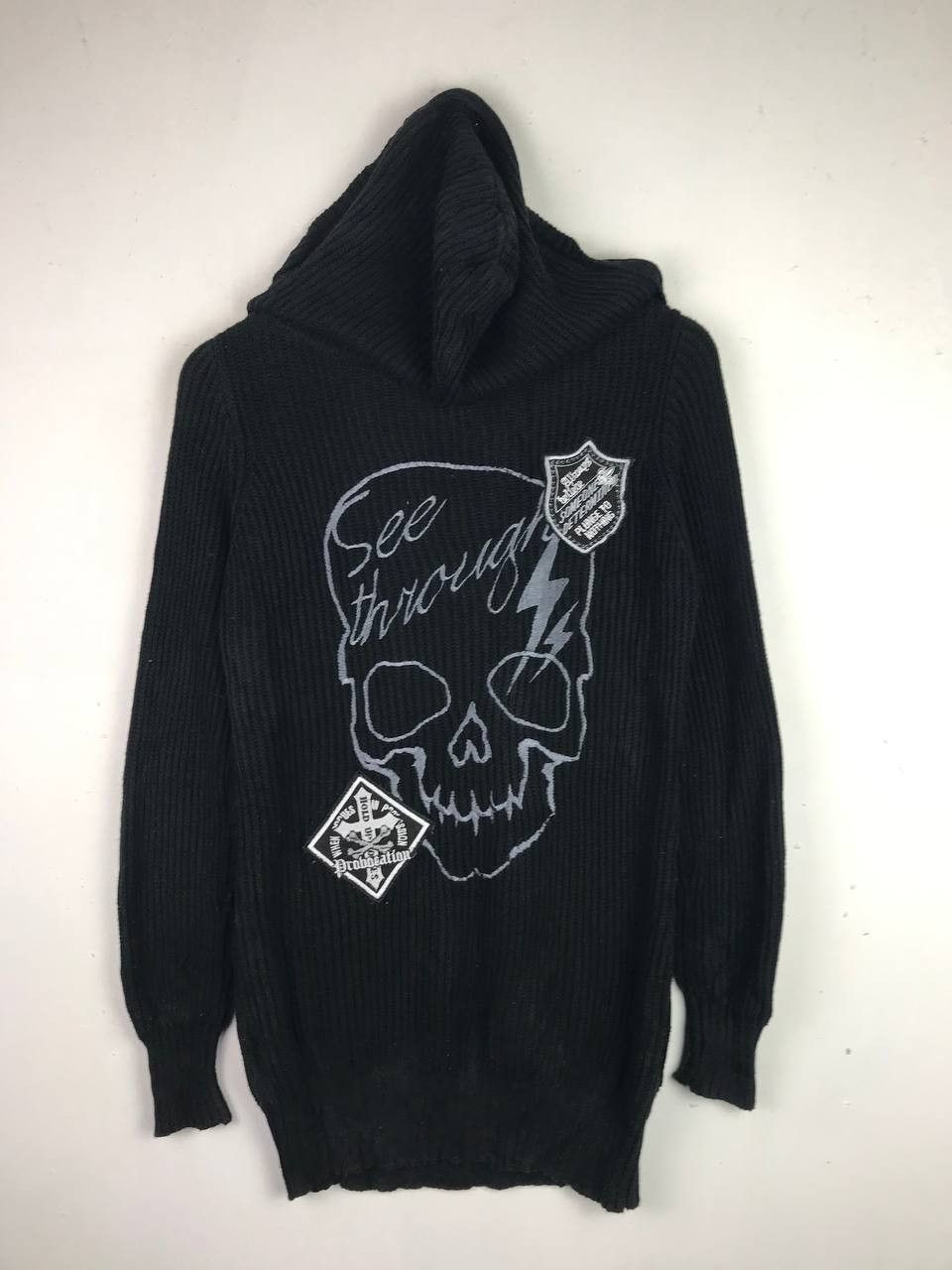 If Six Was Nine × Le Grande Bleu (L.G.B.) × Vintage Vintage Ghost Of Harlem Rare Design Knit Hoodie Size US M / EU 48-50 / 2 - 2 Thumbnail