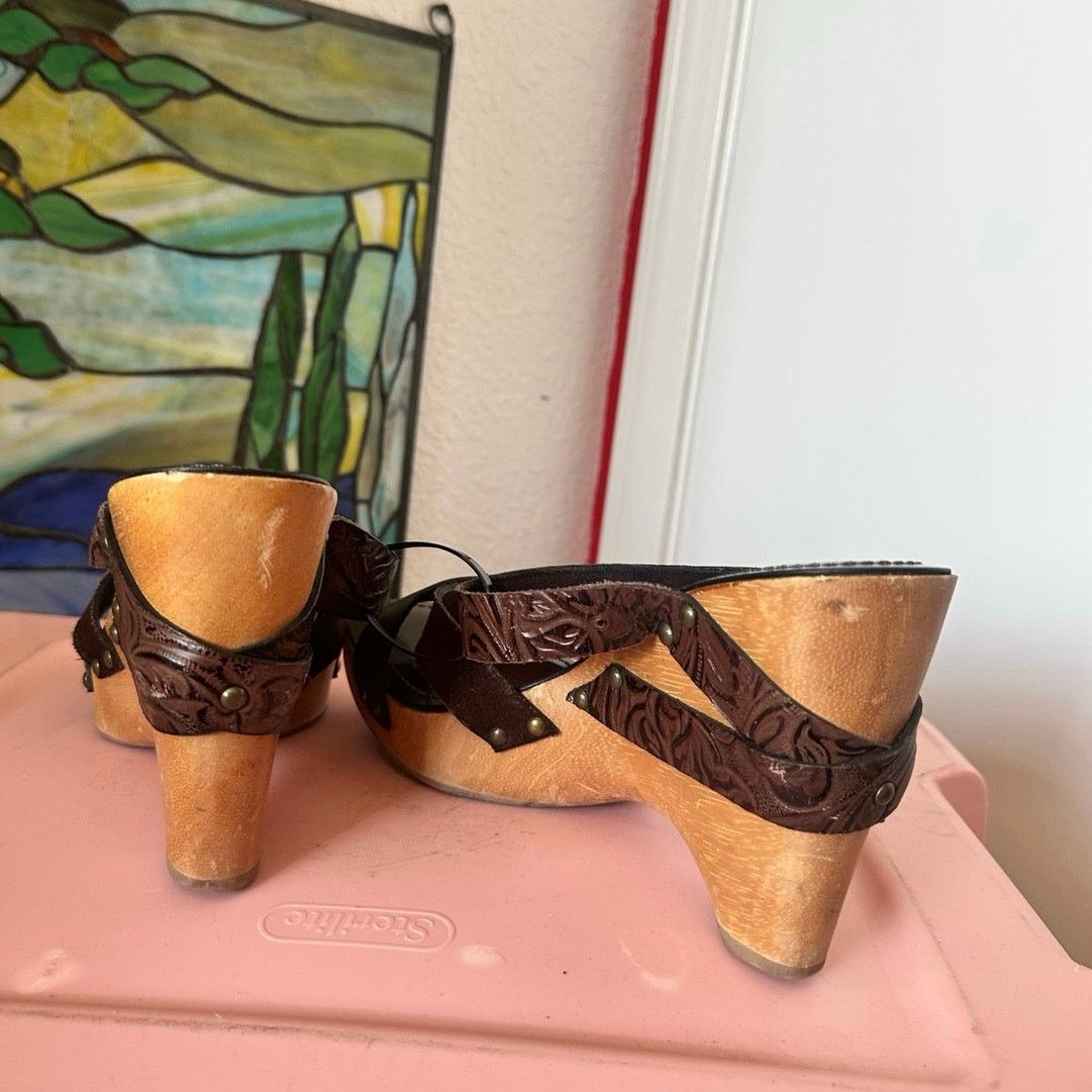 Other arturo chiang roxanne leather platform wedge heels sandals Size US 8 / IT 38 - 3 Thumbnail