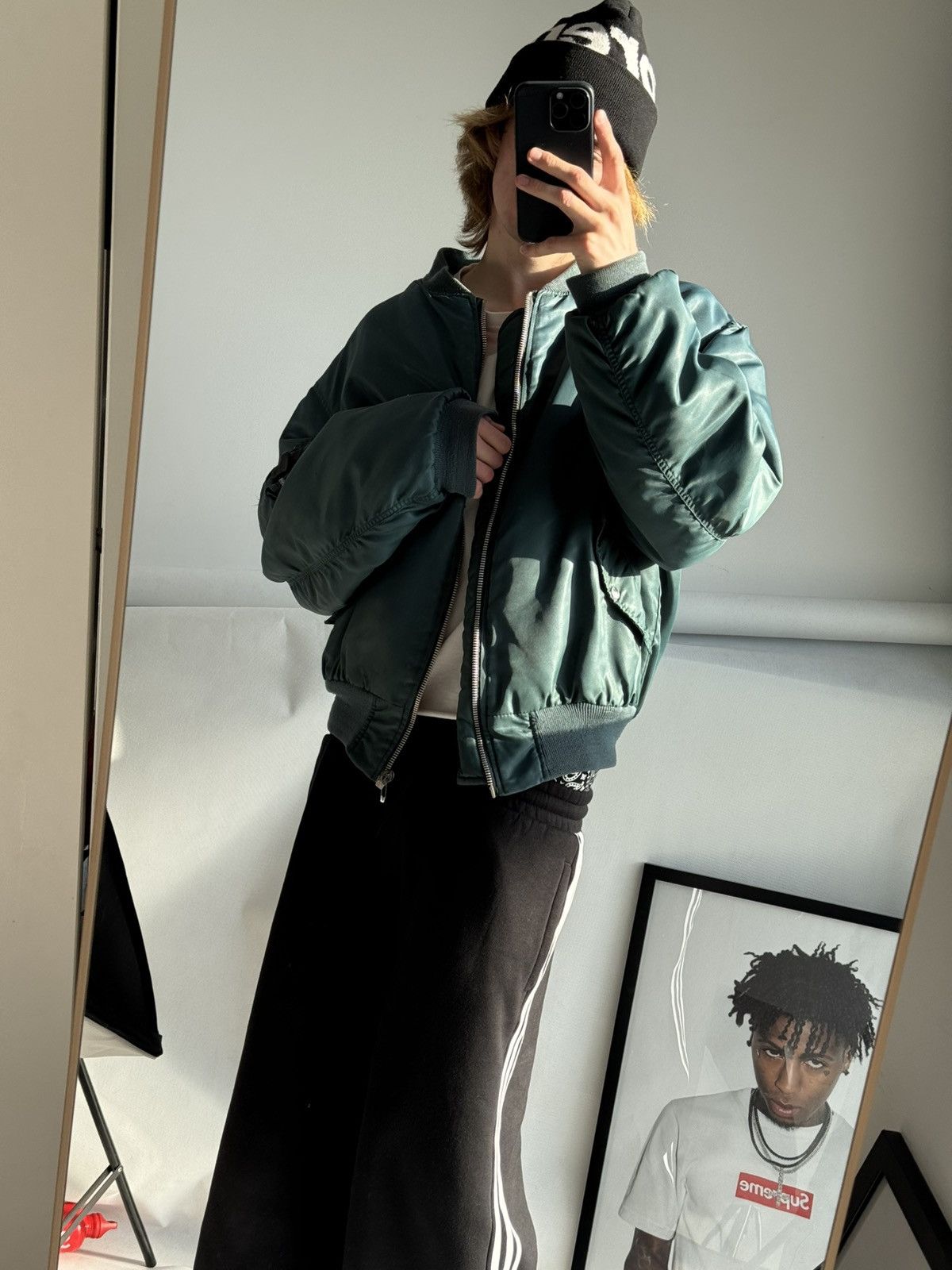 Vintage Vintage Boxy Faded MA1 Bomber Jacket Alpha Industries Style Size US L / EU 52-54 / 3 - 12 Thumbnail