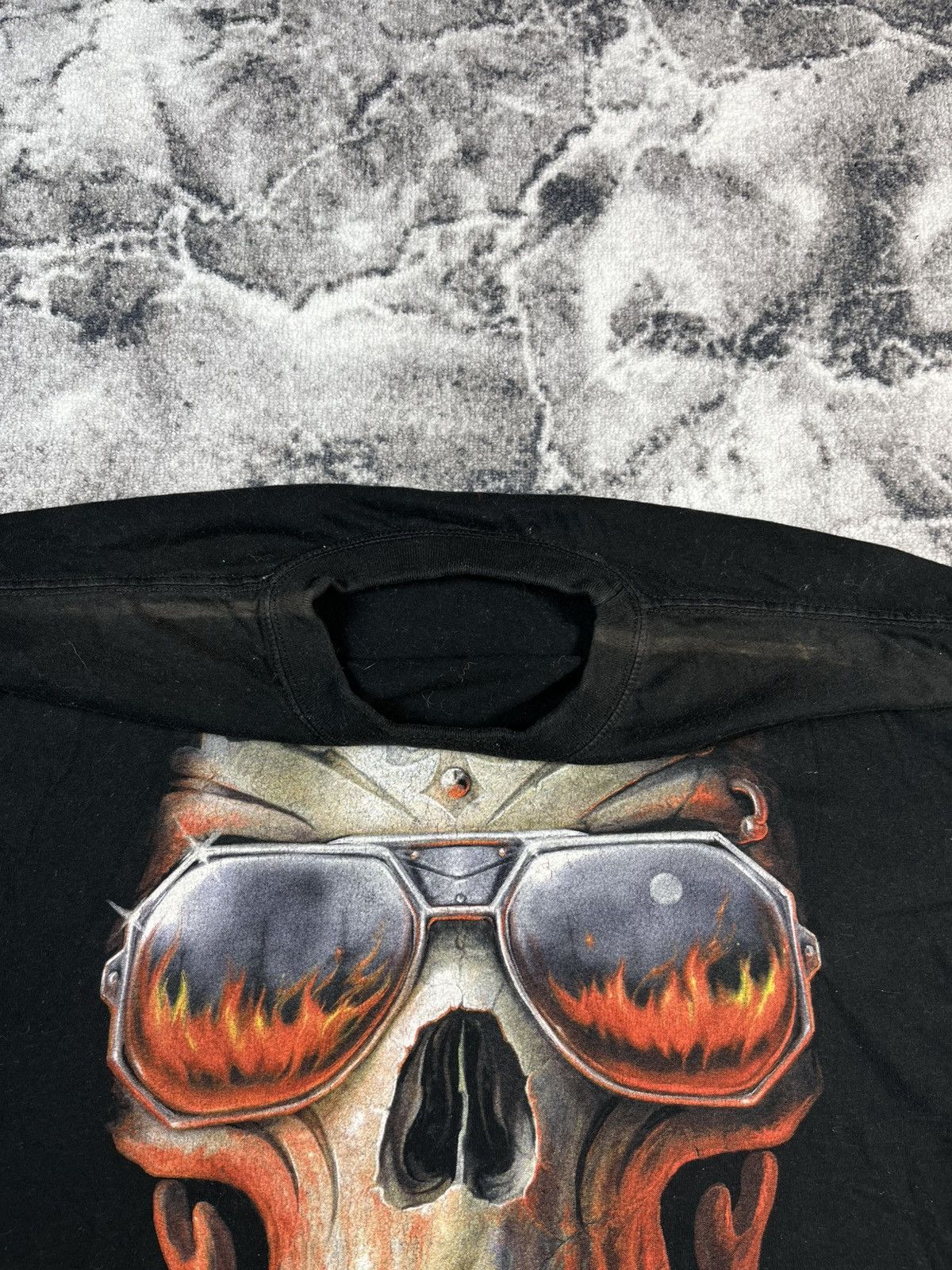 Other Spiral Direct Flaming Skull Faded Biker Tee Y2K Size US XL / EU 56 / 4 - 10 Thumbnail