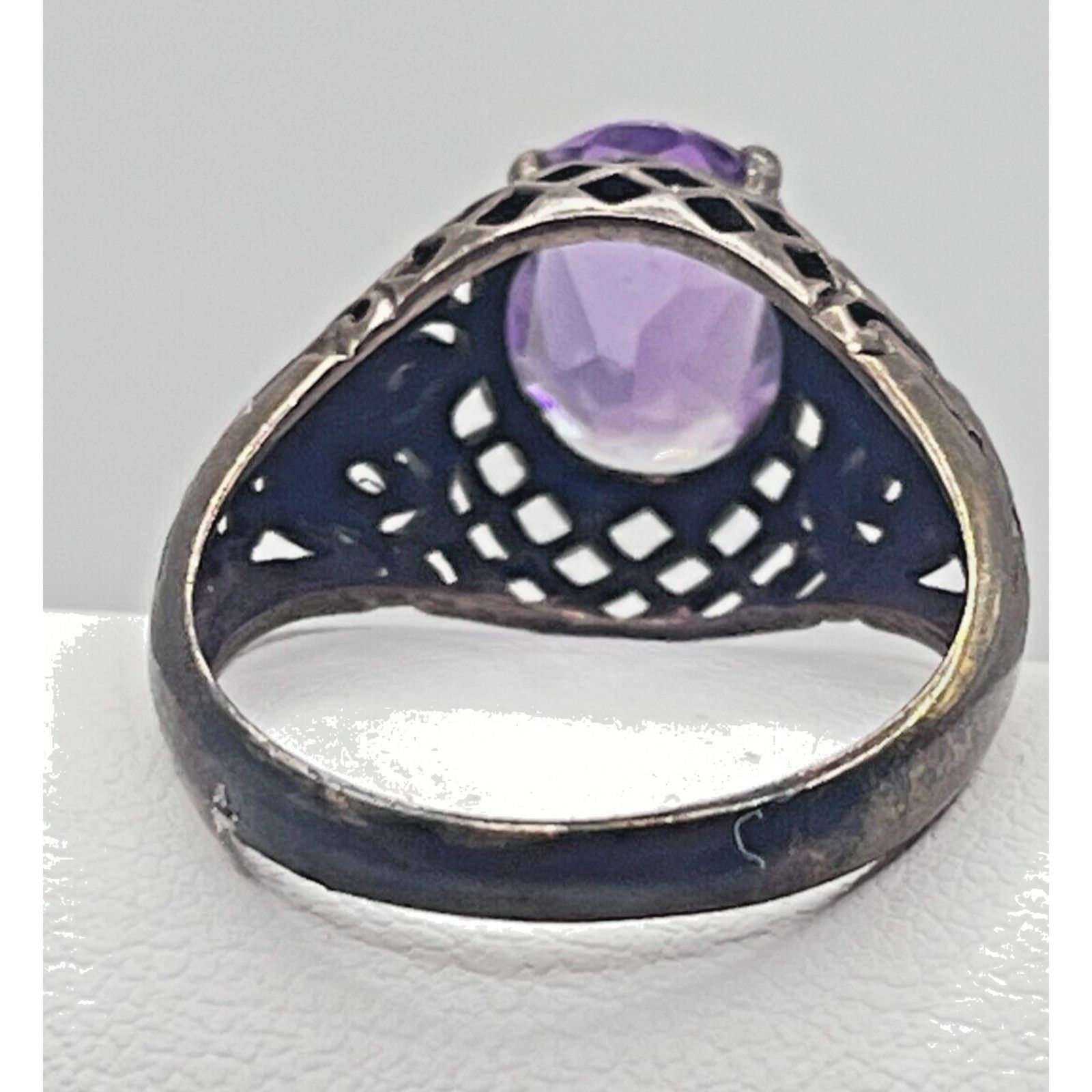 Other 1CT Natural Amethyst 925 Silver Victorian Style Ring Sz 8 Size ONE SIZE - 6 Thumbnail