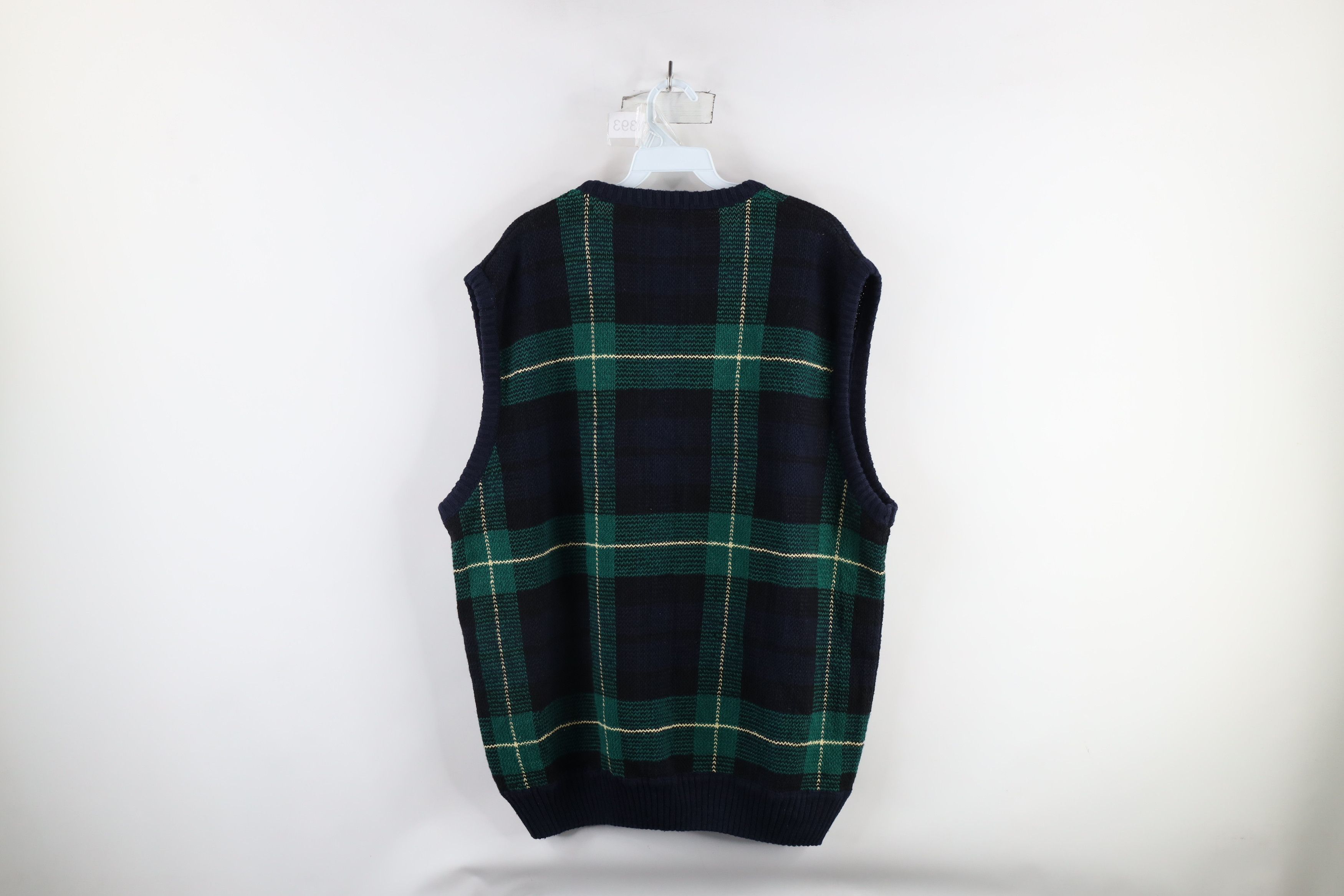 Vintage Vintage 90s Streetwear Blend Knit V-Neck Sweater Vest Plaid Size US XL / EU 56 / 4 - 5 Thumbnail