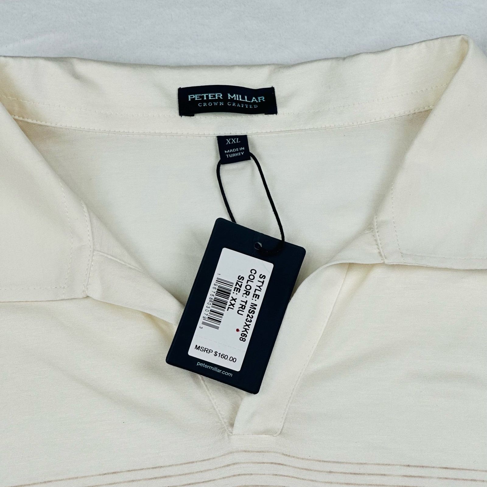 Peter Millar Peter Millar Men’s XXL Cream Luxury Open Collar Polo Shirt Size US XXL / EU 58 / 5 - 6 Thumbnail