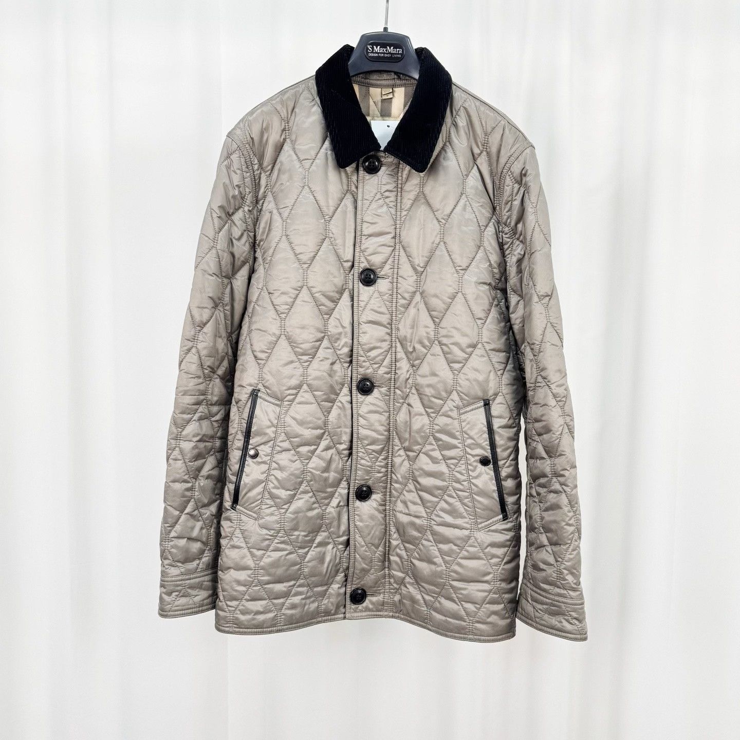 Burberry Burberry Corduroy Collar Quilted Check Coat Size US M / EU 48-50 / 2 - 1 Thumbnail