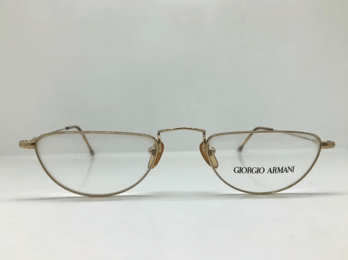 Giorgio Armani Vintage GIORGIO ARMANI 254 743 Gold Eyeglasses Frame Italy Size ONE SIZE - 2 Thumbnail