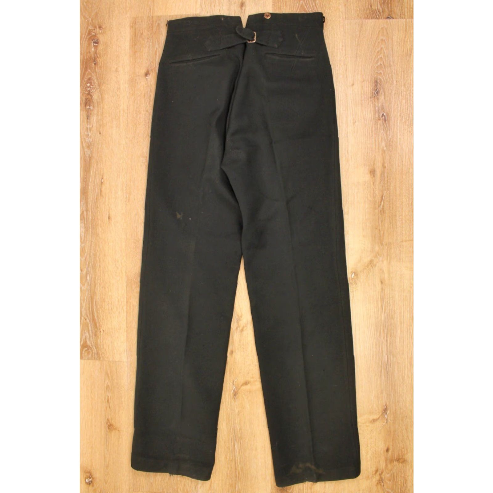 Vintage VINTAGE Men's VTG Early 1900s Buckleback Dark Green Wool Pants 32x33 Edwardian Wool Mens Size US 32 / EU 48 - 3 Thumbnail