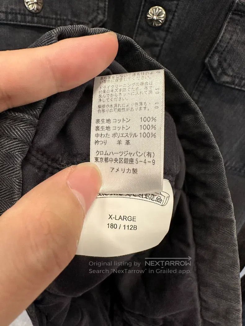 Chrome Hearts CHROME HEARTS Size XL Washed herringbone black-gray cotton Size US XL / EU 56 / 4 - 6 Thumbnail