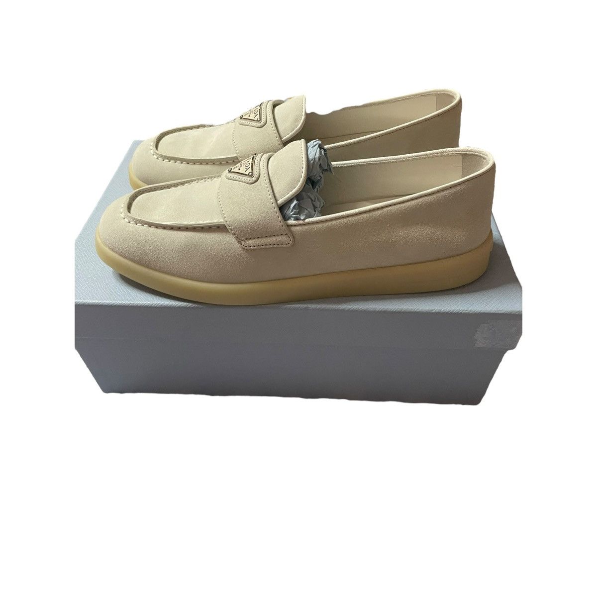 Prada Prada women beige suede loafers size EU 36.5 Size US 6.5 / IT 36.5 - 2 Thumbnail