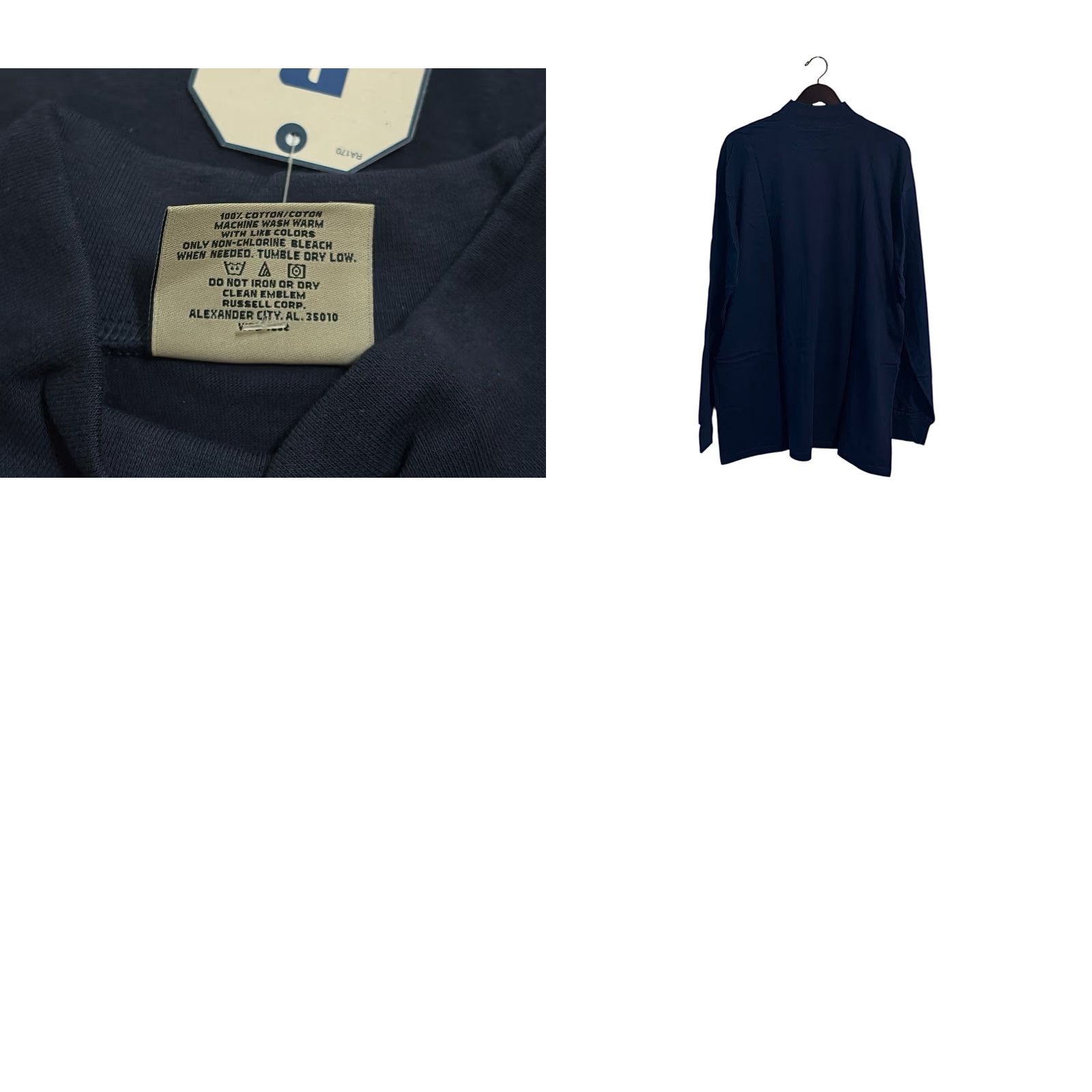 Russell Athletic VINTAGE Russell Athletic Pro Cotton Mock Neck Shirt Mens XL NOS NWT 90s Blue 31" Long 26" Across 26" Sleeves"} Size US XL / EU 56 / 4 - 8 Thumbnail