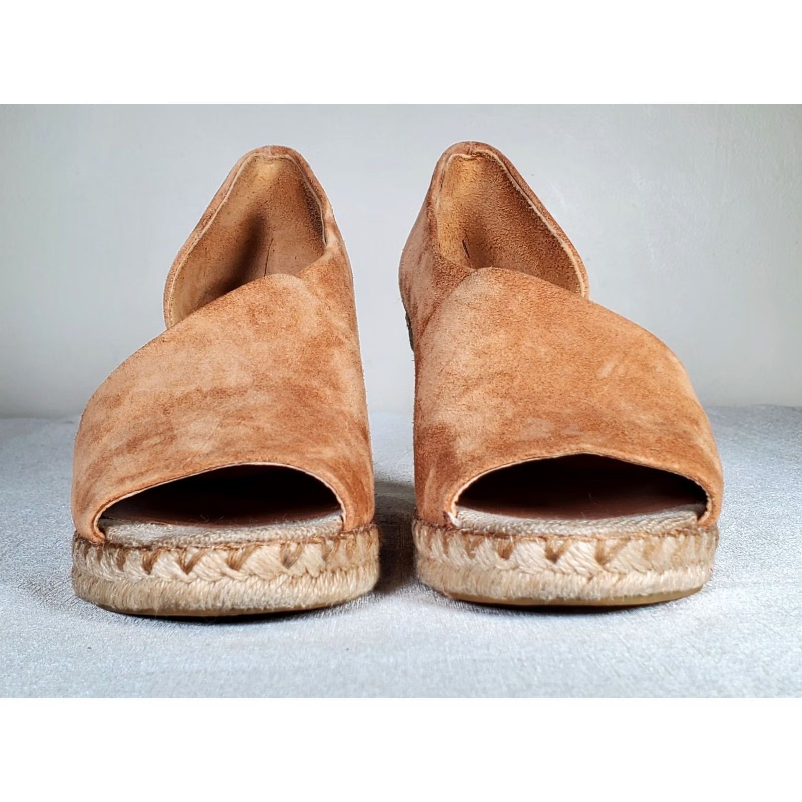 Vince Vince Sonora Peep Toe Espadrille Wedge Sandals Brown Suede Women's US 8.5 M Size US 9 / IT 39 - 5 Thumbnail