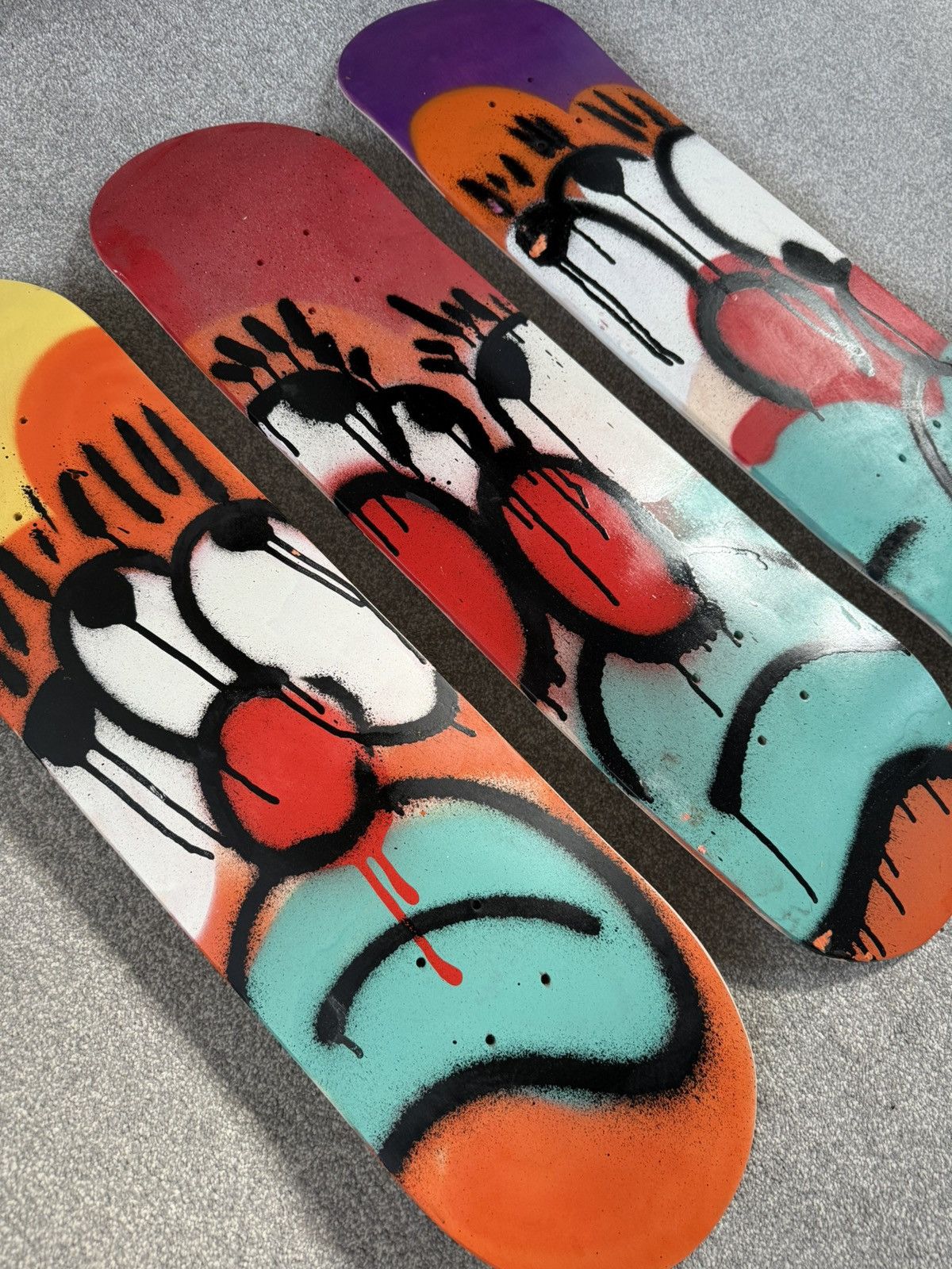 Other Slawn Skateboard Hand Sprayed Art Collection X3 Skate Decks Size 44 - 2 Thumbnail