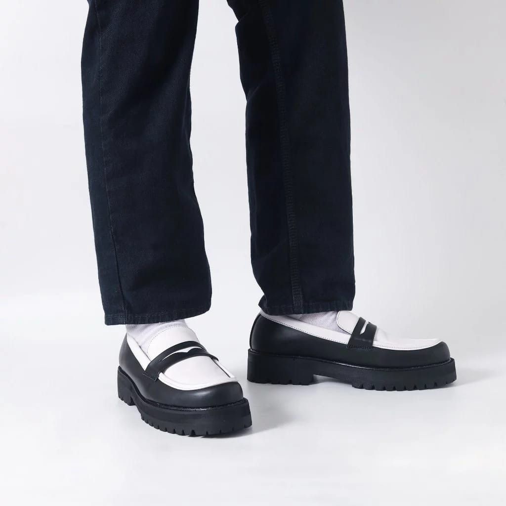 Designer Johnston Black White Loafer Size US 10 / EU 43 - 5 Thumbnail