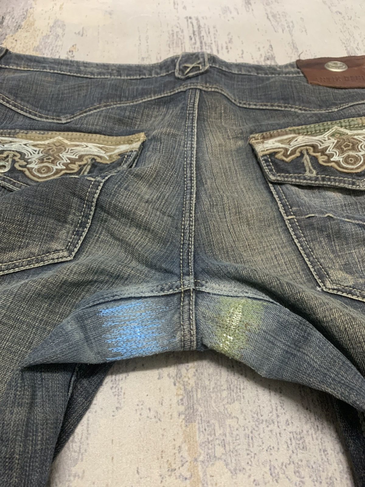 If Six Was Nine Vintage Antik Denim Ripped Mudwash Oversize Distress Denim Size US 41 - 13 Thumbnail