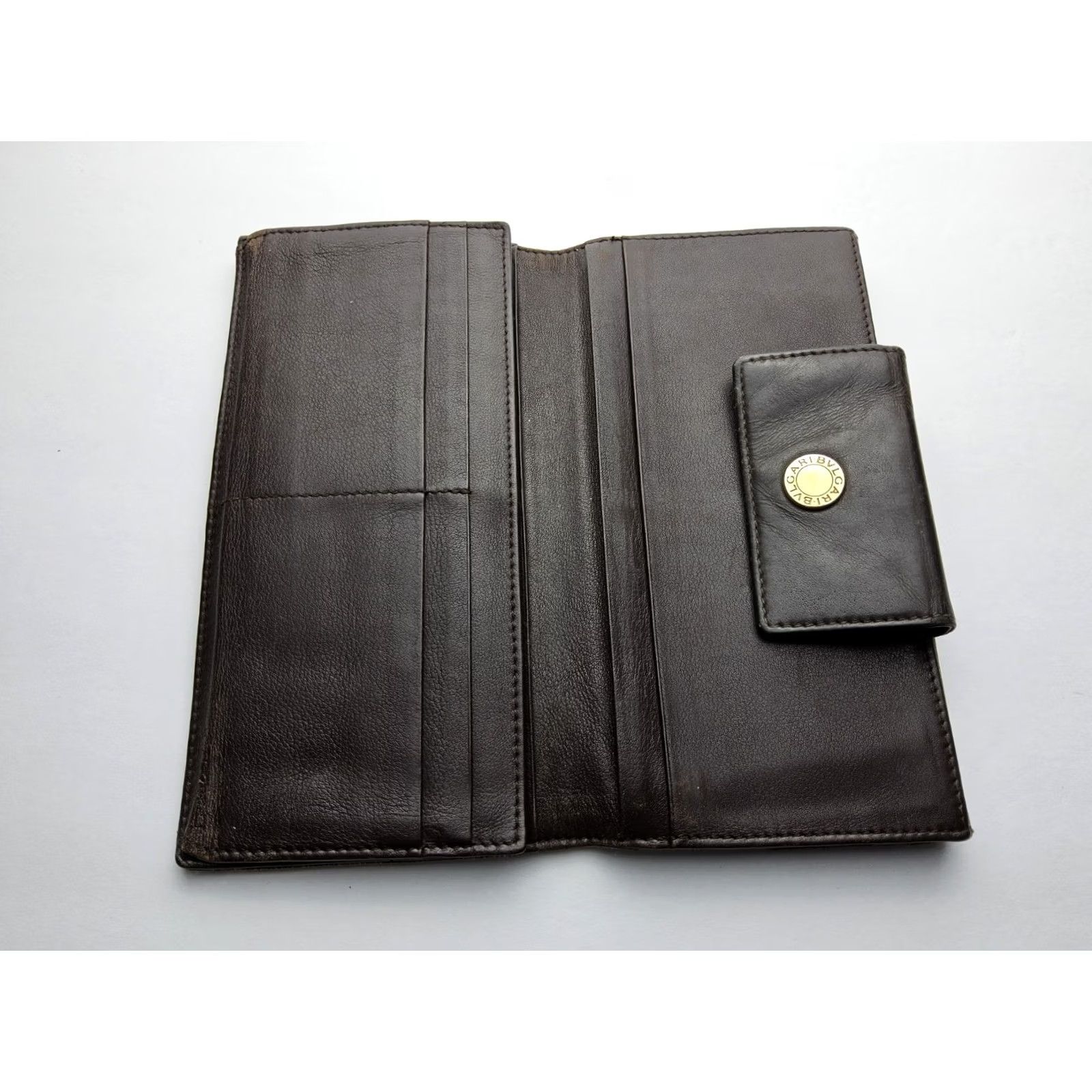 Bvlgari Bvlgari Signature Trifold Full Size Long Wallet Women Brown 7.5x4 Wallet Size ONE SIZE - 4 Thumbnail
