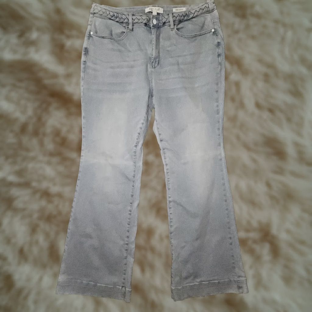 Vintage VINTAGE Judy Blue Wide Leg Fit Jeans Women's 18W High Rise Blue Stretch Retro Hippie Bohemian City 90s Womens Size 40" / US 18 - 1 Thumbnail
